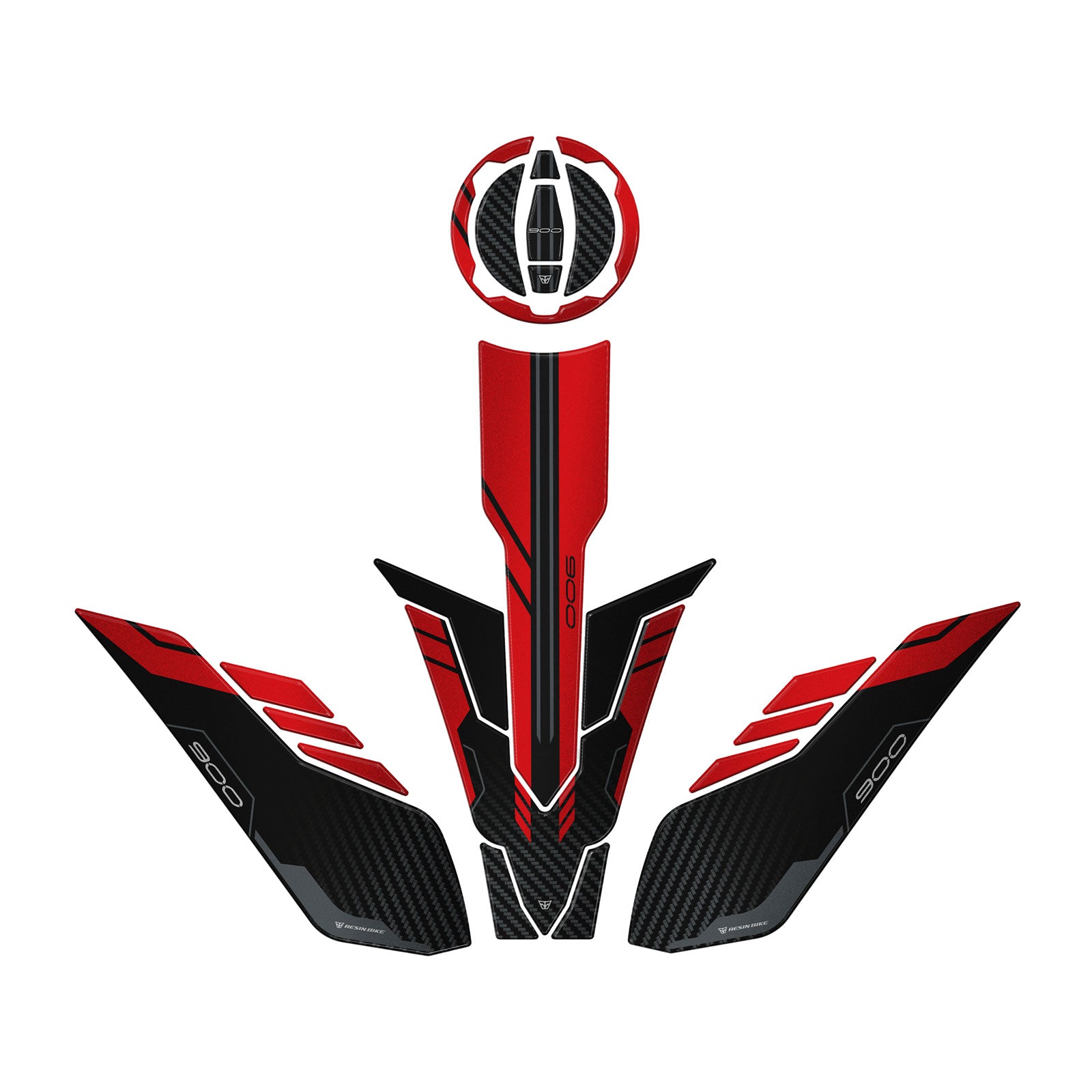 Resin Bike 3D Motorcycle Stickers - Basic Kit | Kawasaki Z 900 2021>2024 RB-1000731100009 -   Pyramid Motorcycle Accessories