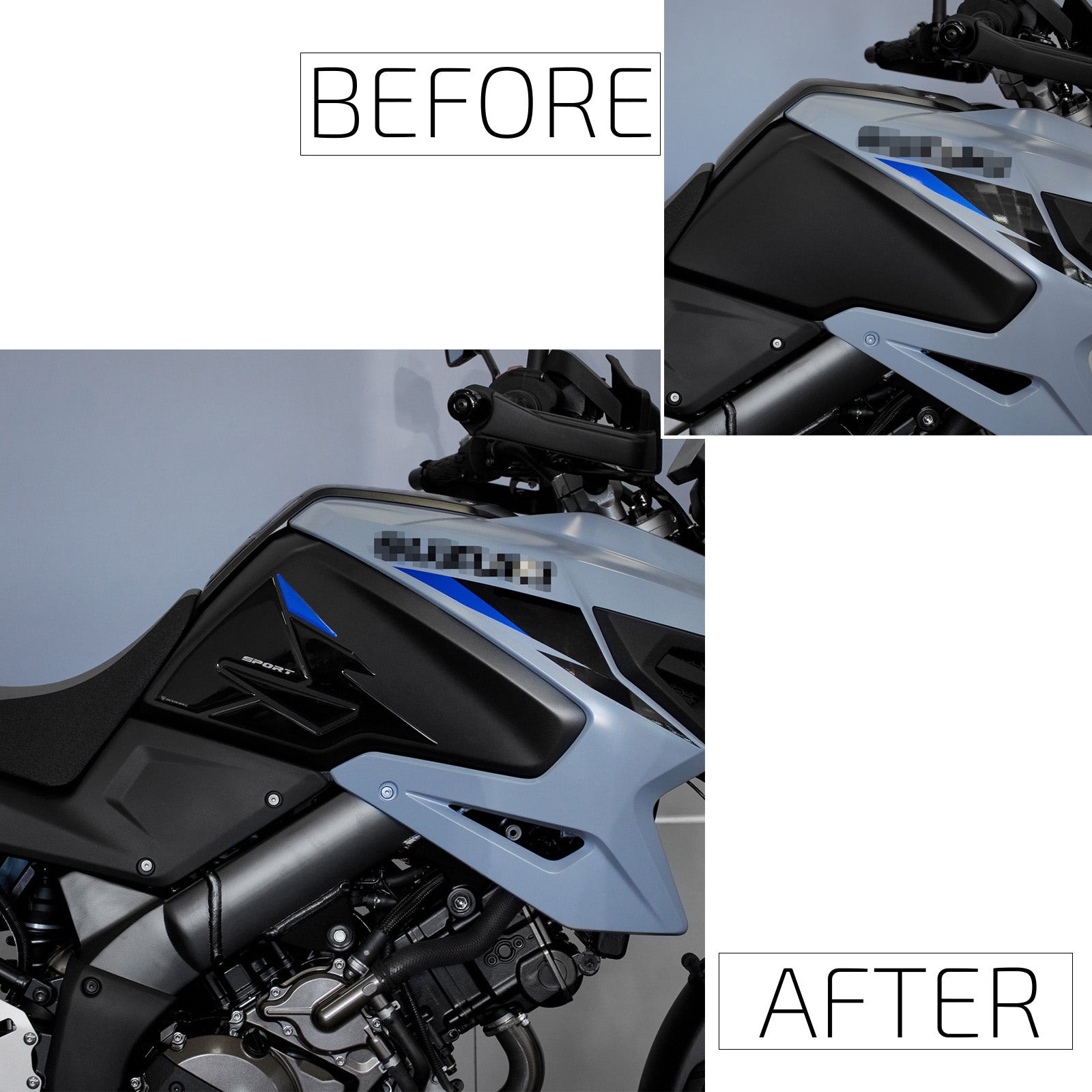 Resin Bike 3D Motorcycle Stickers - Tank Sides | Suzuki V-Strom 1050SE 2023>2025 -   Pyramid Motorcycle Accessories