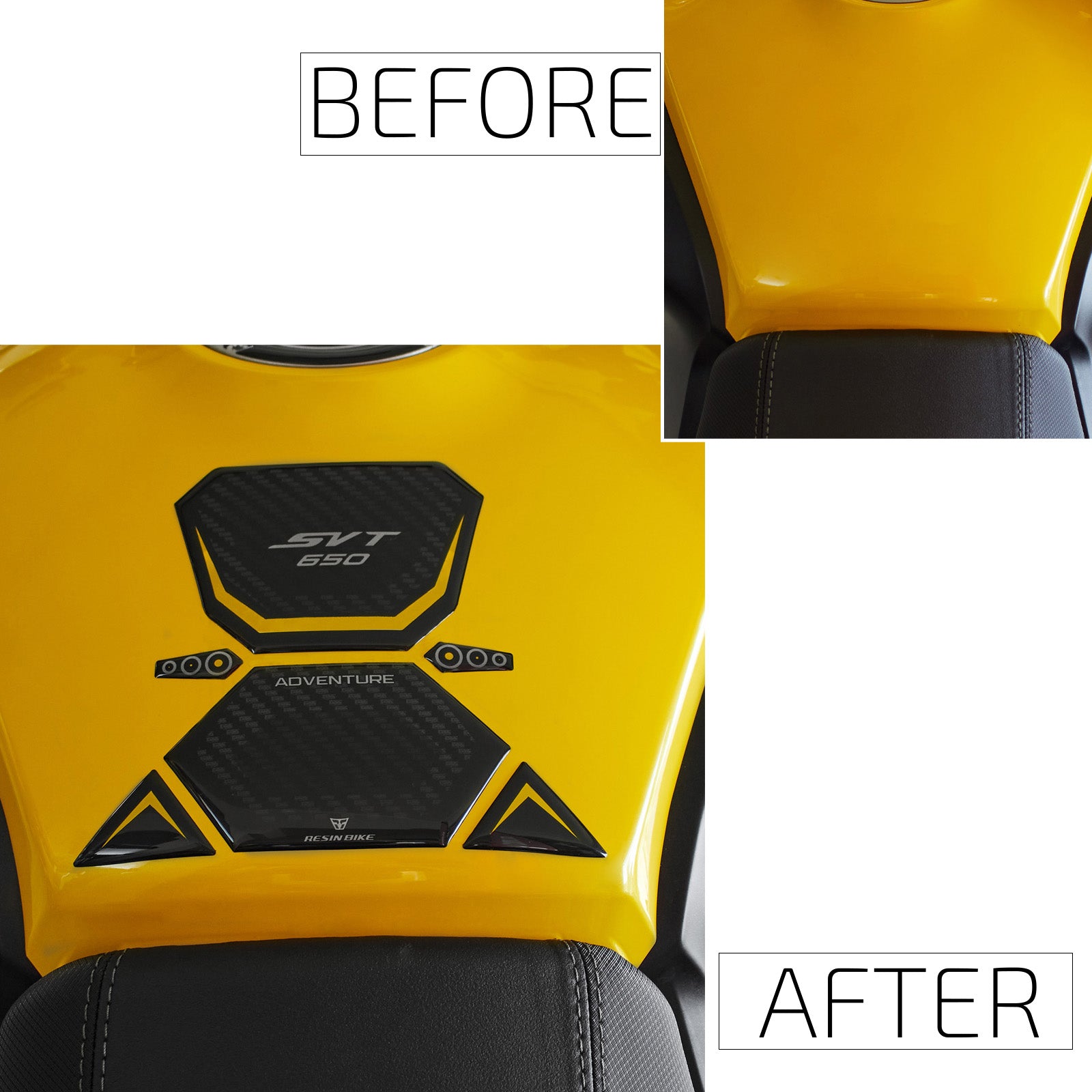 Resin Bike 3D Motorcycle Stickers - Tank Pad | QJMotor SVT 650 X 2024 -   Pyramid Motorcycle Accessories