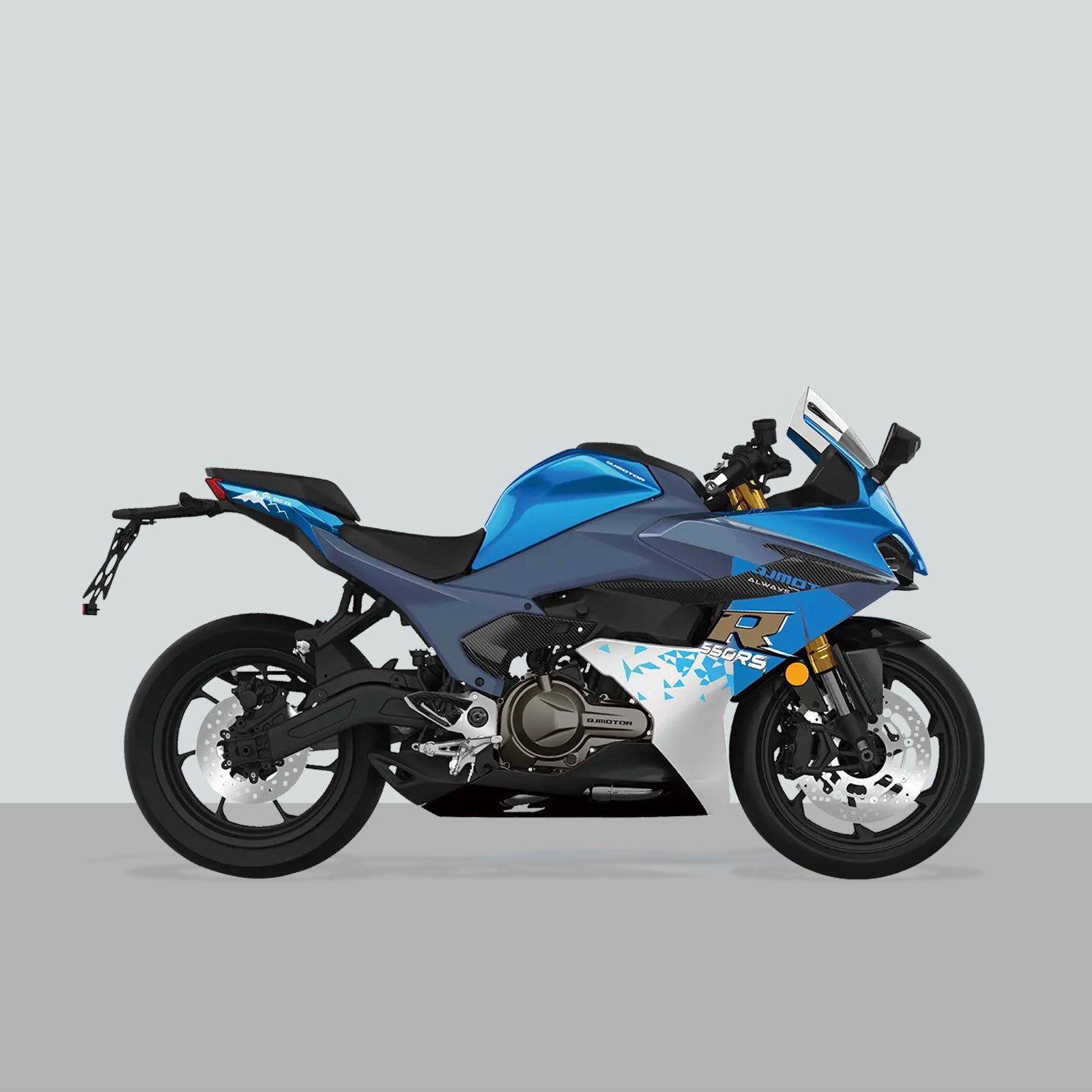 Resin Bike 3D Motorcycle Stickers - Basic Kit | QJMotor SRK 550 RS 2024>2025 Blue -   Pyramid Motorcycle Accessories