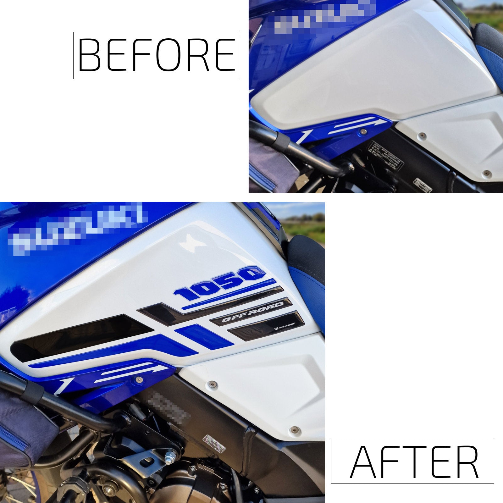 Resin Bike 3D Motorcycle Stickers - Tank Sides | Suzuki V-Strom 1050DE 2023>2024 -   Pyramid Motorcycle Accessories
