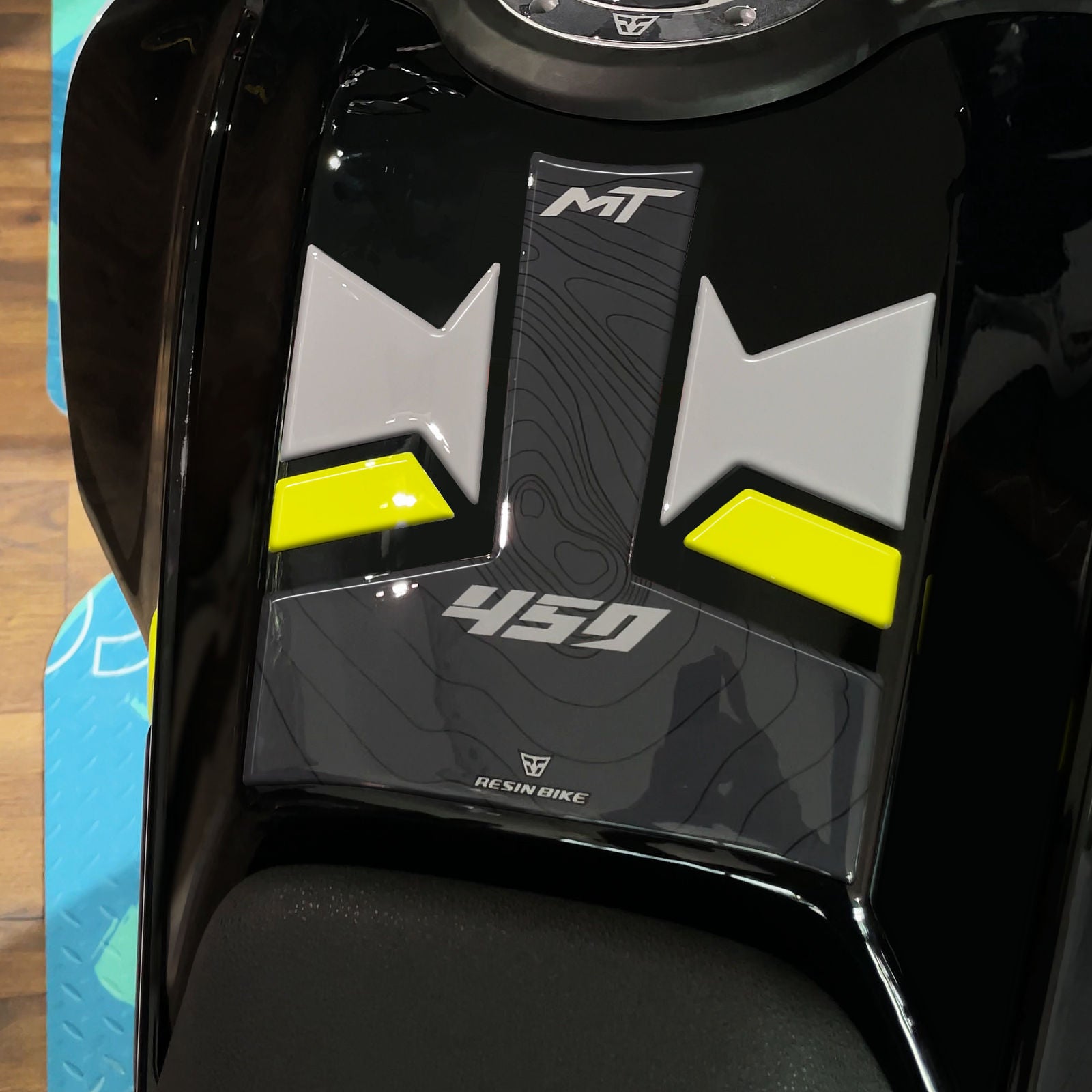 Resin Bike 3D Motorcycle Stickers - Tank Pad | CFMoto 450 MT 2023>2026 RB-1000736500002 -   Pyramid Motorcycle Accessories