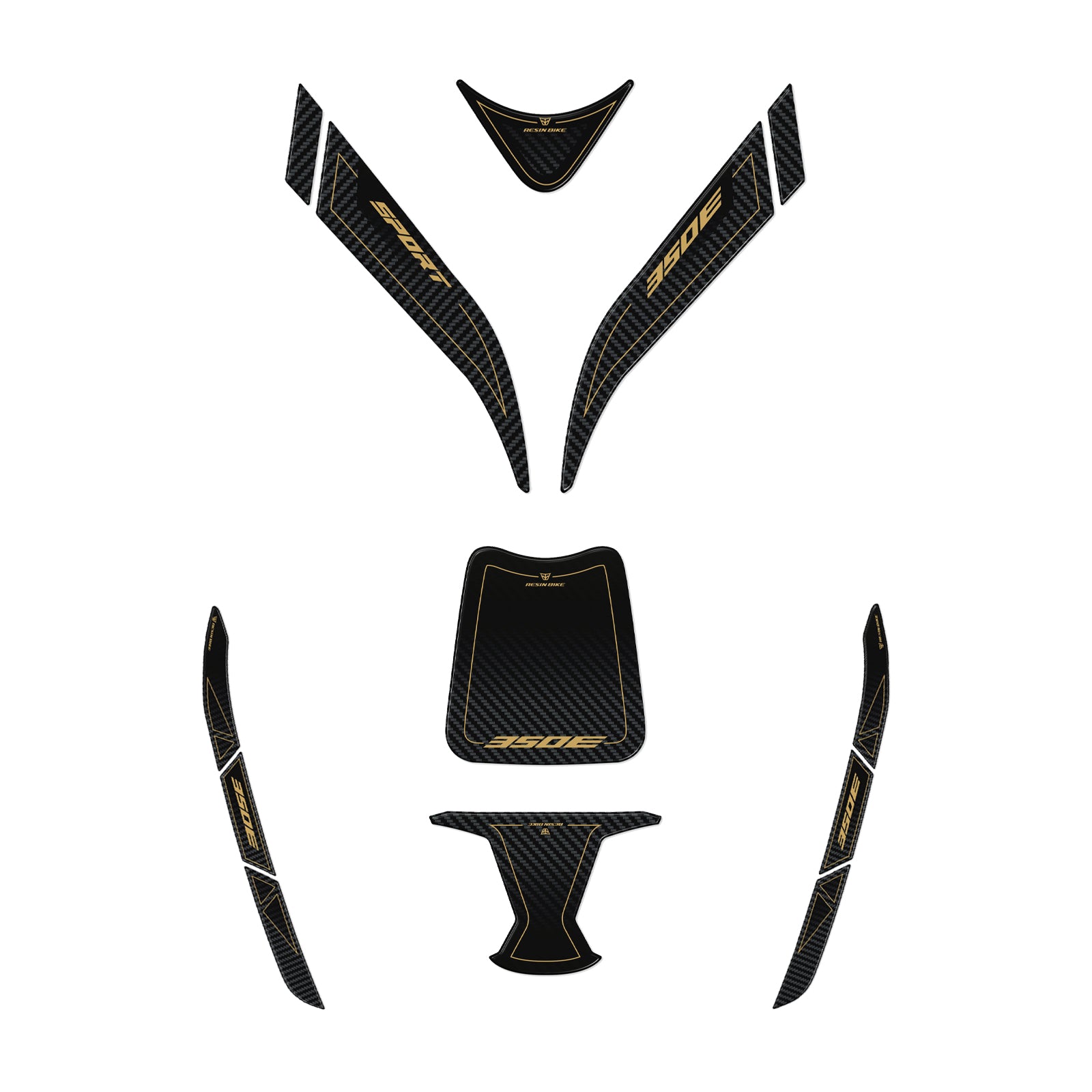 Resin Bike 3D Motorcycle Stickers - Basic Kit | Zontes ZT350E 2023>2026 -   Pyramid Motorcycle Accessories