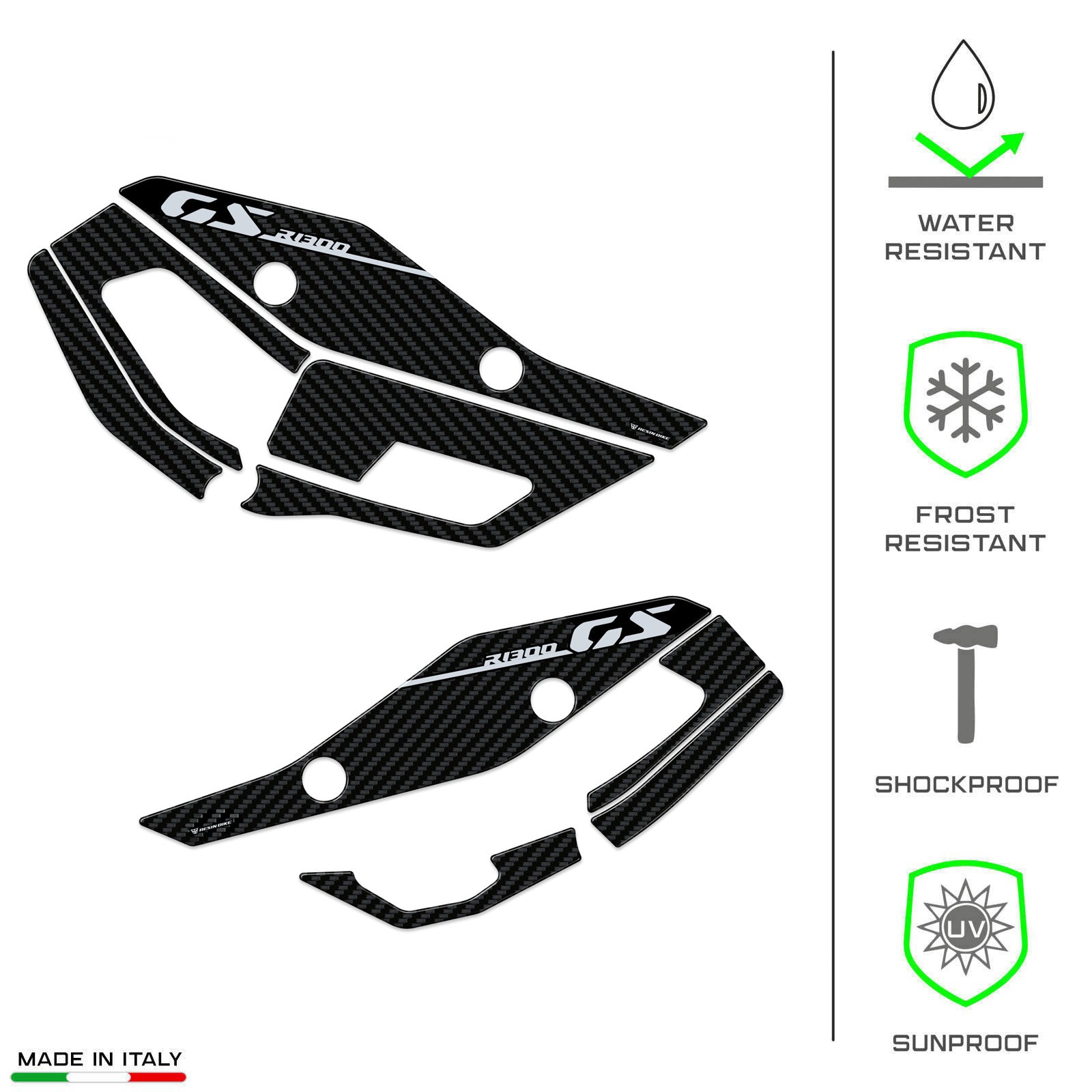 Resin Bike 3D Motorcycle Stickers - Heel Pads | BMW R 1300 GS 2023>2025 -   Pyramid Motorcycle Accessories