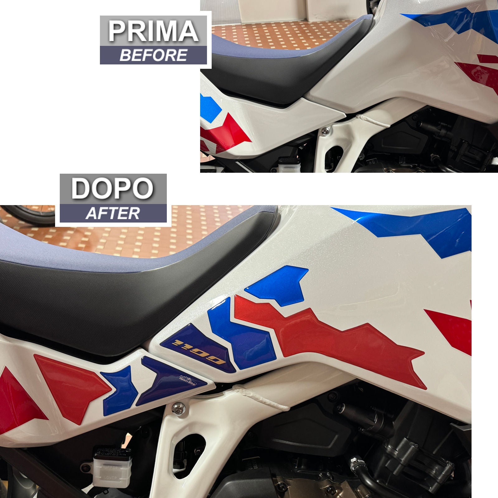 Resin Bike 3D Motorcycle Stickers - Tank Sides | Honda CRF 1100 L Africa Twin Adventure Sports 2024>2025 -   Pyramid Motorcycle Accessories