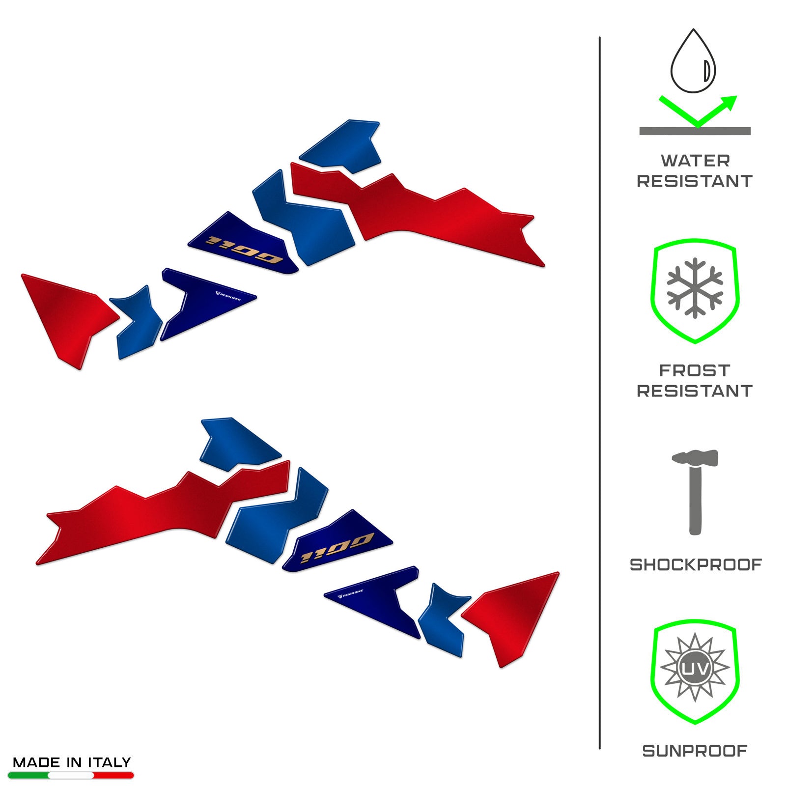 Resin Bike 3D Motorcycle Stickers - Tank Sides | Honda CRF 1100 L Africa Twin Adventure Sports 2024>2025 -   Pyramid Motorcycle Accessories