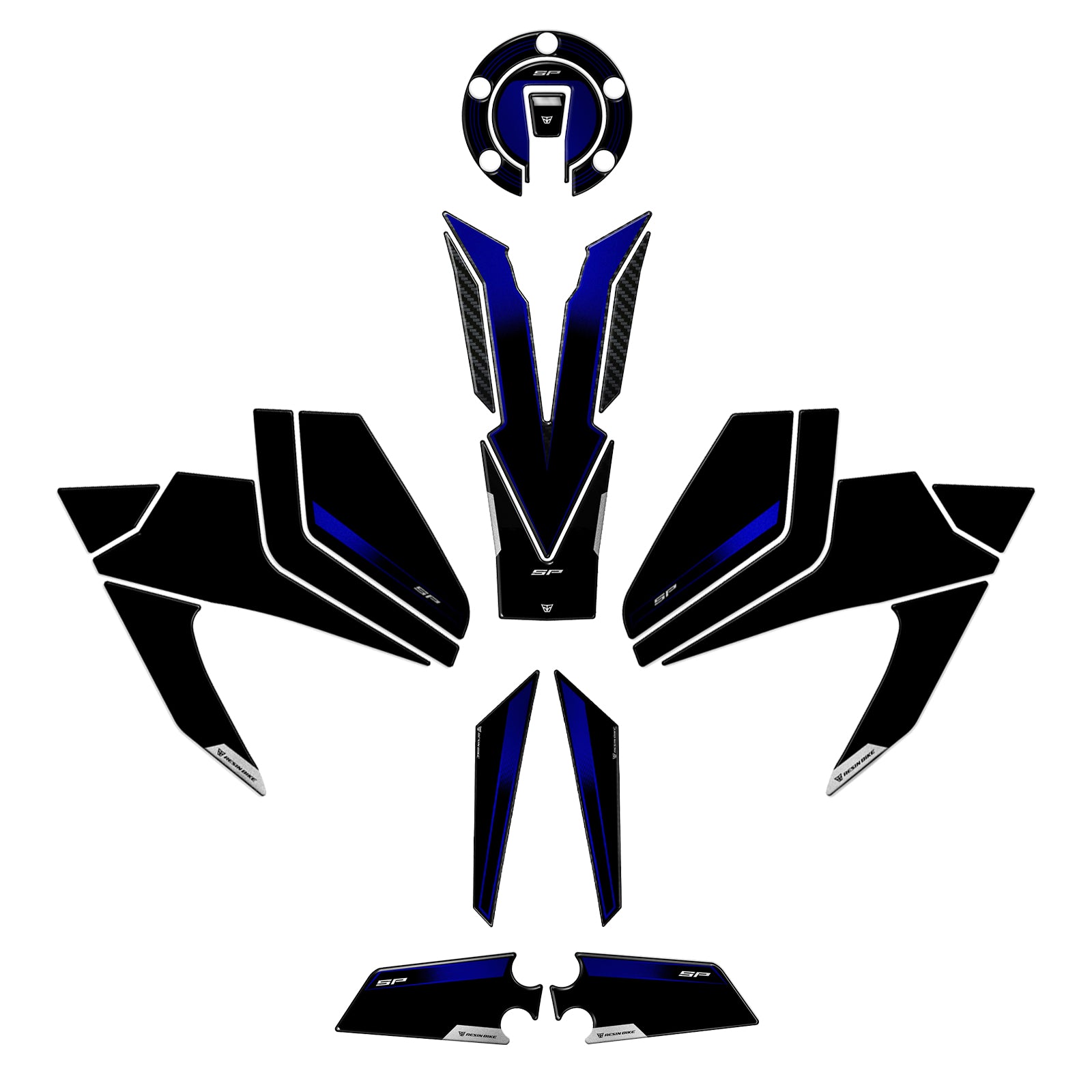 Resin Bike 3D Motorcycle Stickers - Full Kit | Yamaha MT-09 SP 2024>2025 -   Pyramid Motorcycle Accessories