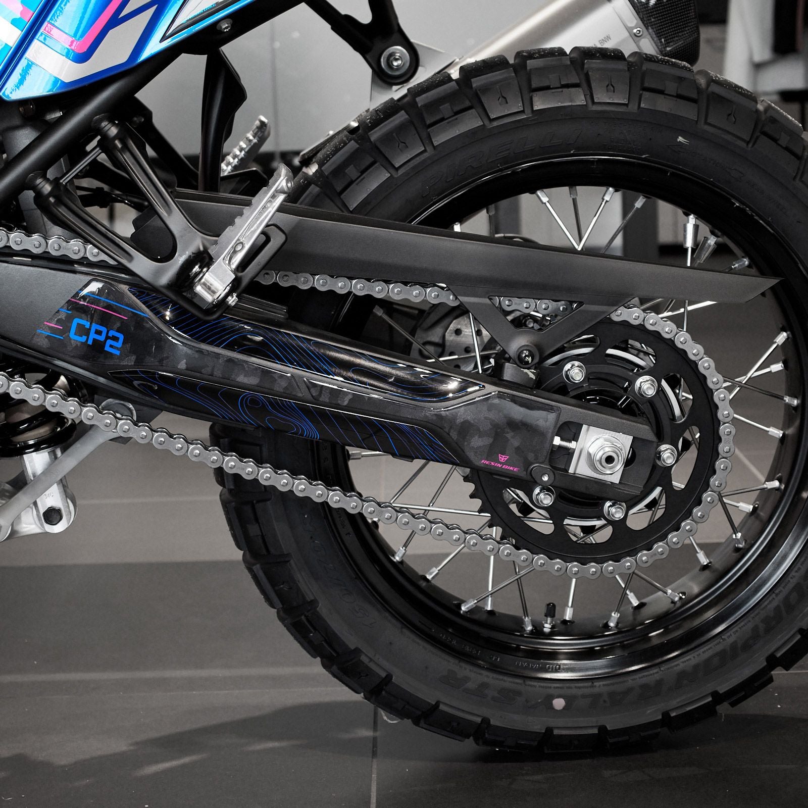 Resin Bike 3D Motorcycle Stickers - Swingarm | Yamaha Tenere 700 World Rally 2023>2024 -   Pyramid Motorcycle Accessories