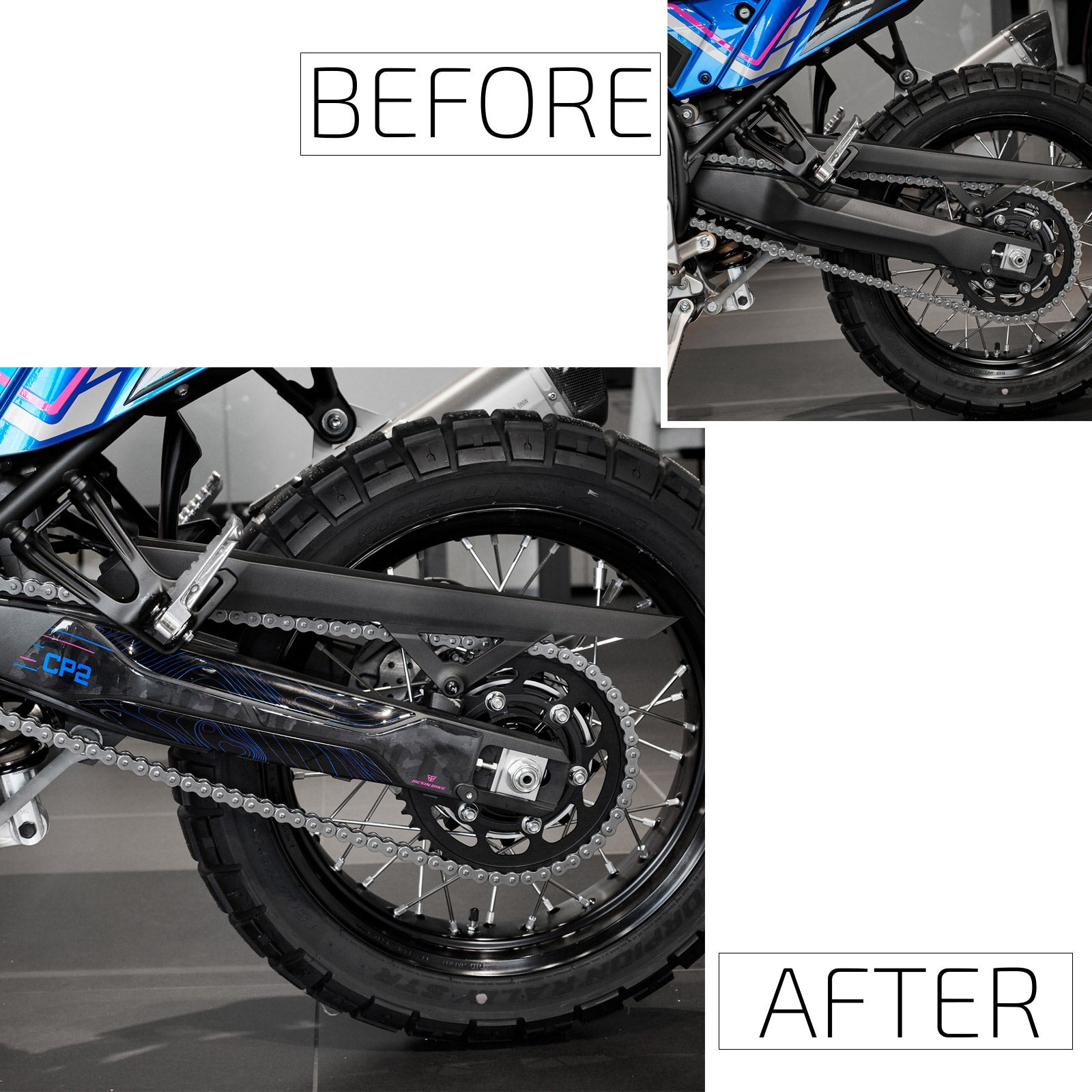 Resin Bike 3D Motorcycle Stickers - Swingarm | Yamaha Tenere 700 World Rally 2023>2024 -   Pyramid Motorcycle Accessories