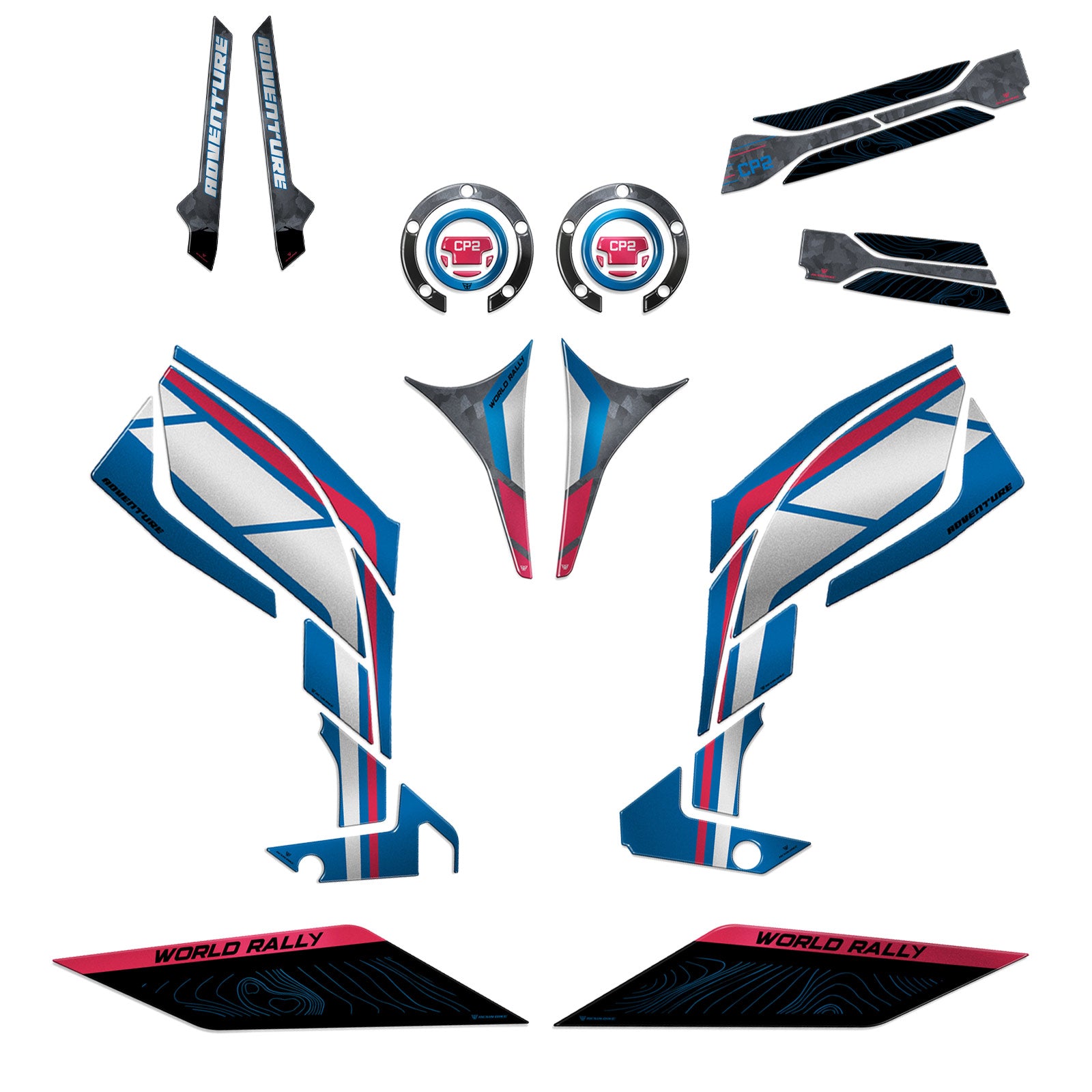 Resin Bike 3D Motorcycle Stickers - Full Kit | Yamaha Tenere 700 World Rally 2024>2025 -   Pyramid Motorcycle Accessories