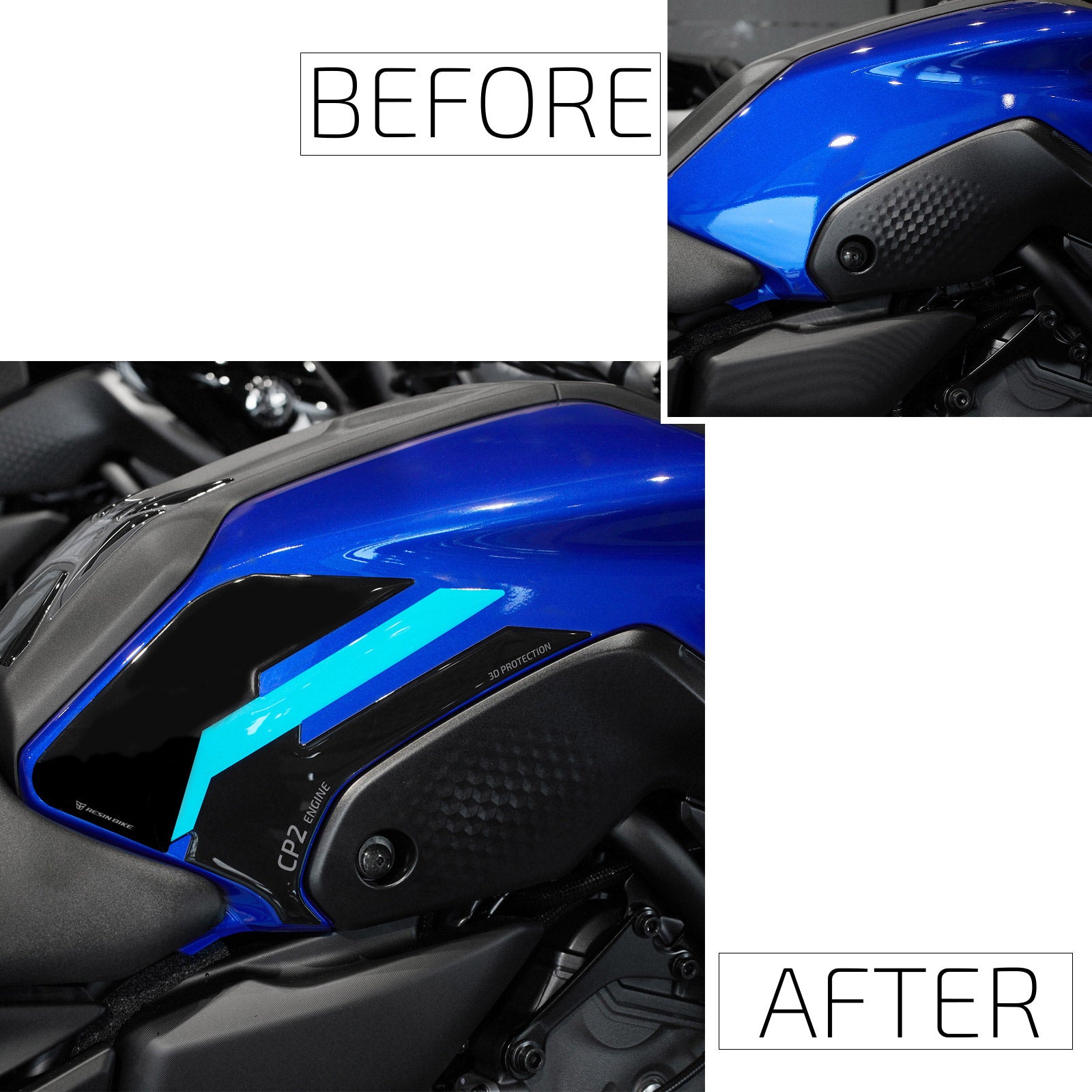 Resin Bike 3D Motorcycle Stickers - Tank Sides | Yamaha MT-07 2021>2024 RB-1000739700003 -   Pyramid Motorcycle Accessories