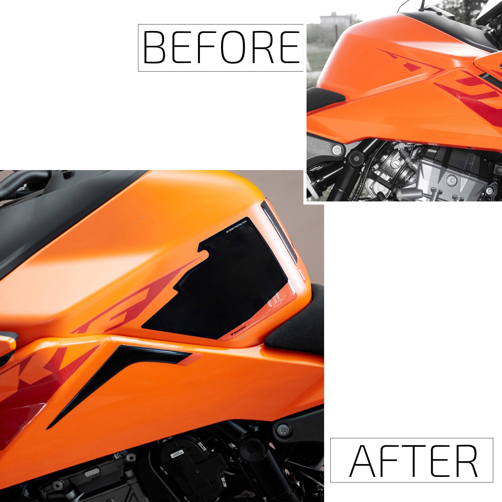 Resin Bike 3D Motorcycle Stickers - Tank Sides | KTM 990 Duke 2024>2026 -   Pyramid Motorcycle Accessories