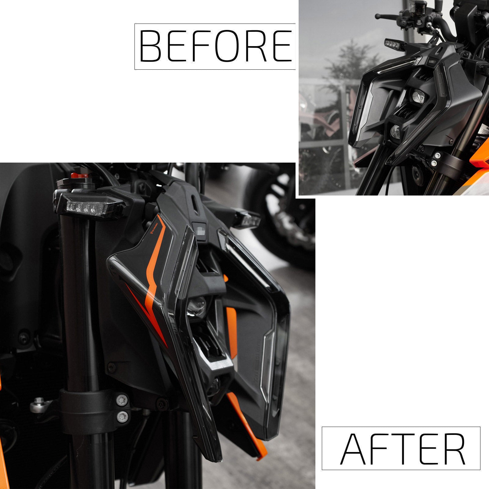 Resin Bike 3D Motorcycle Stickers - Headlight | KTM 990 Duke 2024>2026 -   Pyramid Motorcycle Accessories