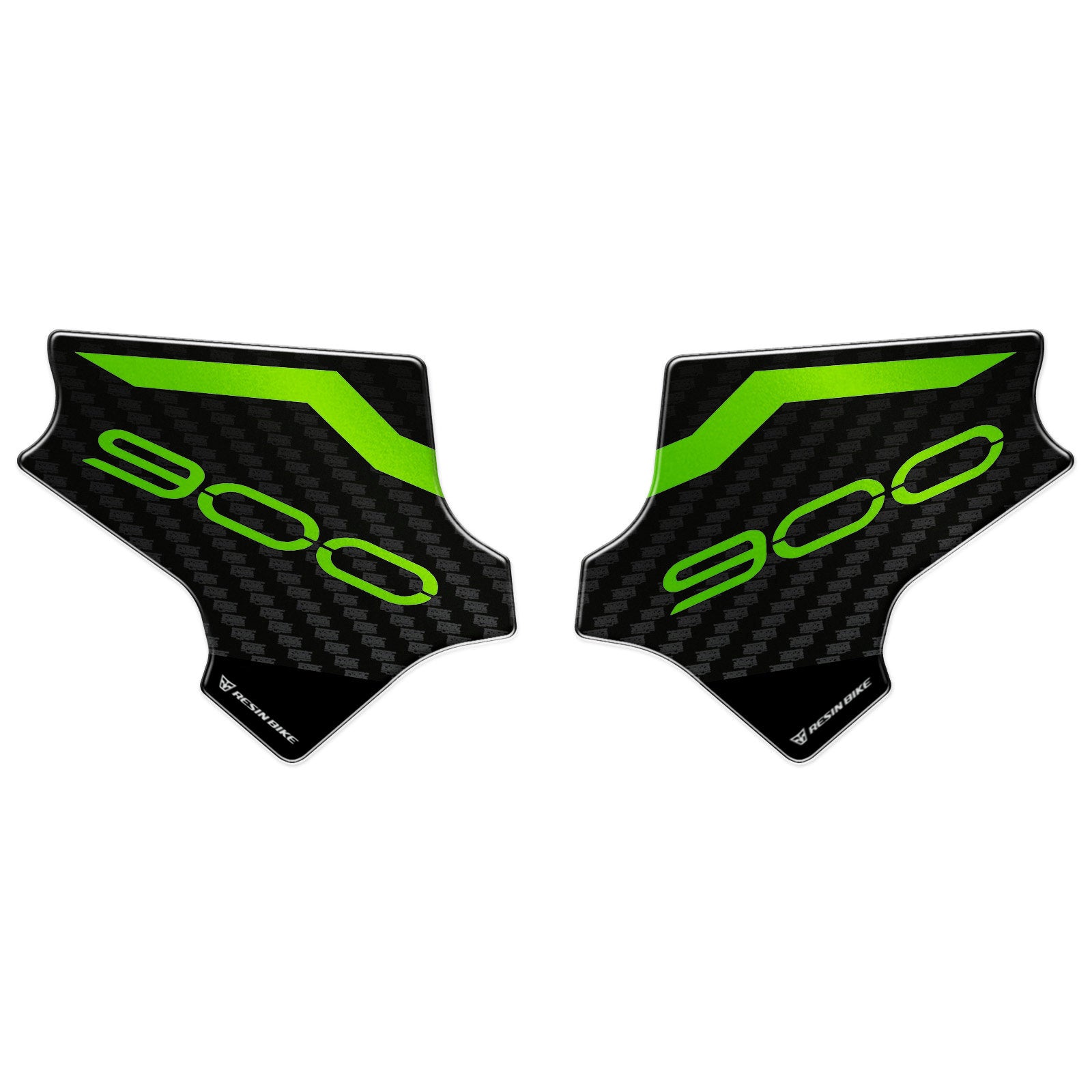 Resin Bike 3D Motorcycle Stickers - Heel Pads | Kawasaki Z 900 2021>2024 -   Pyramid Motorcycle Accessories
