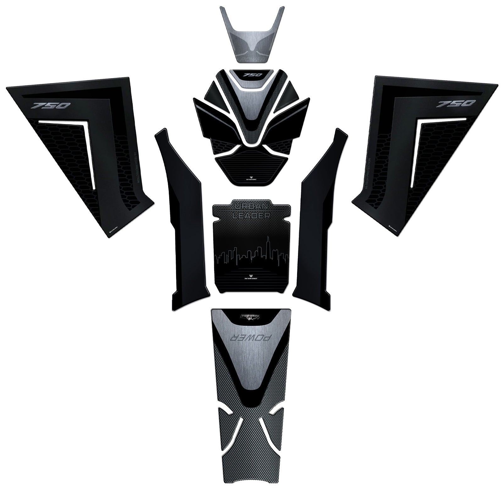 Resin Bike 3D Motorcycle Stickers - Basic Kit | Honda Forza 750 2021>2024 -   Pyramid Motorcycle Accessories