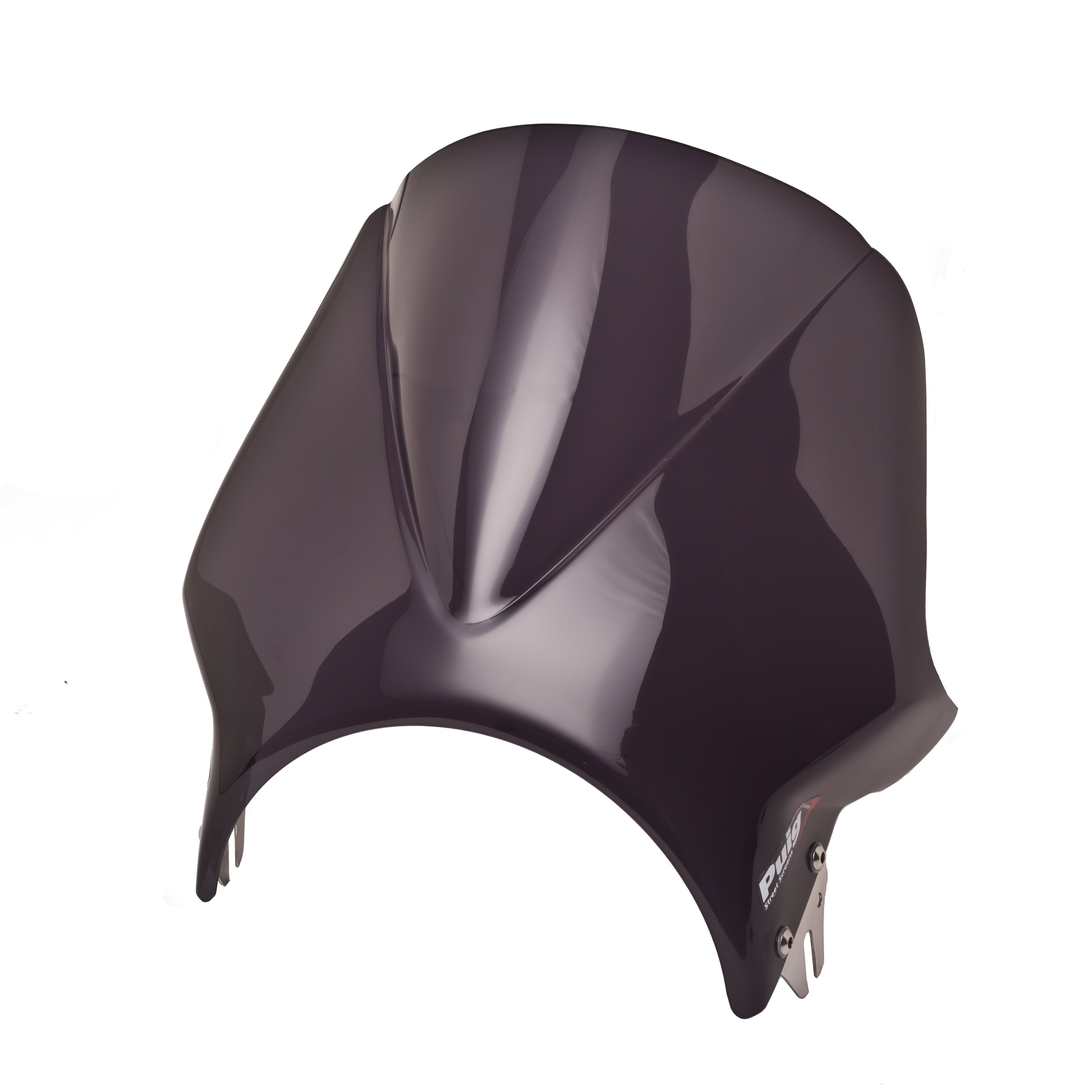 Puig Windy Universal Round Headlight Mounted Screen | Dark Smoke -   Pyramid Motorcycle Accessories