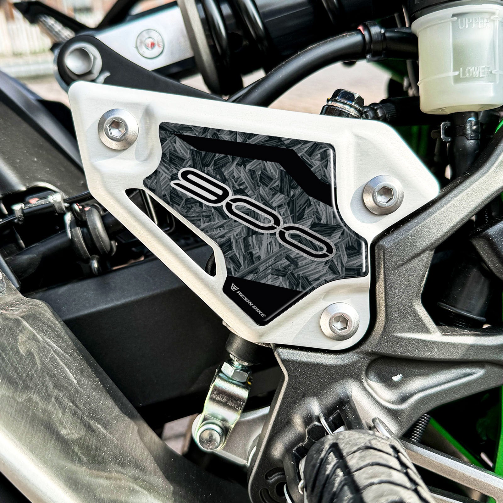 Resin Bike 3D Motorcycle Stickers - Heel Pads | Kawasaki Z 900 2018>2024 -   Pyramid Motorcycle Accessories