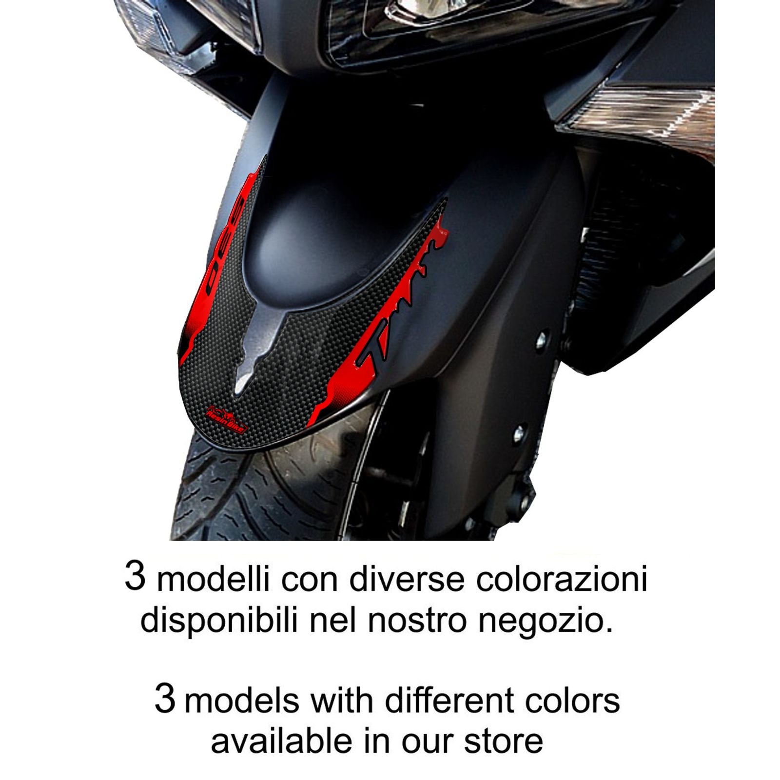 Resin Bike 3D Motorcycle Stickers - Front Fender | Yamaha TMAX 530 2012>2016 RB-B5733S13 -   Pyramid Motorcycle Accessories