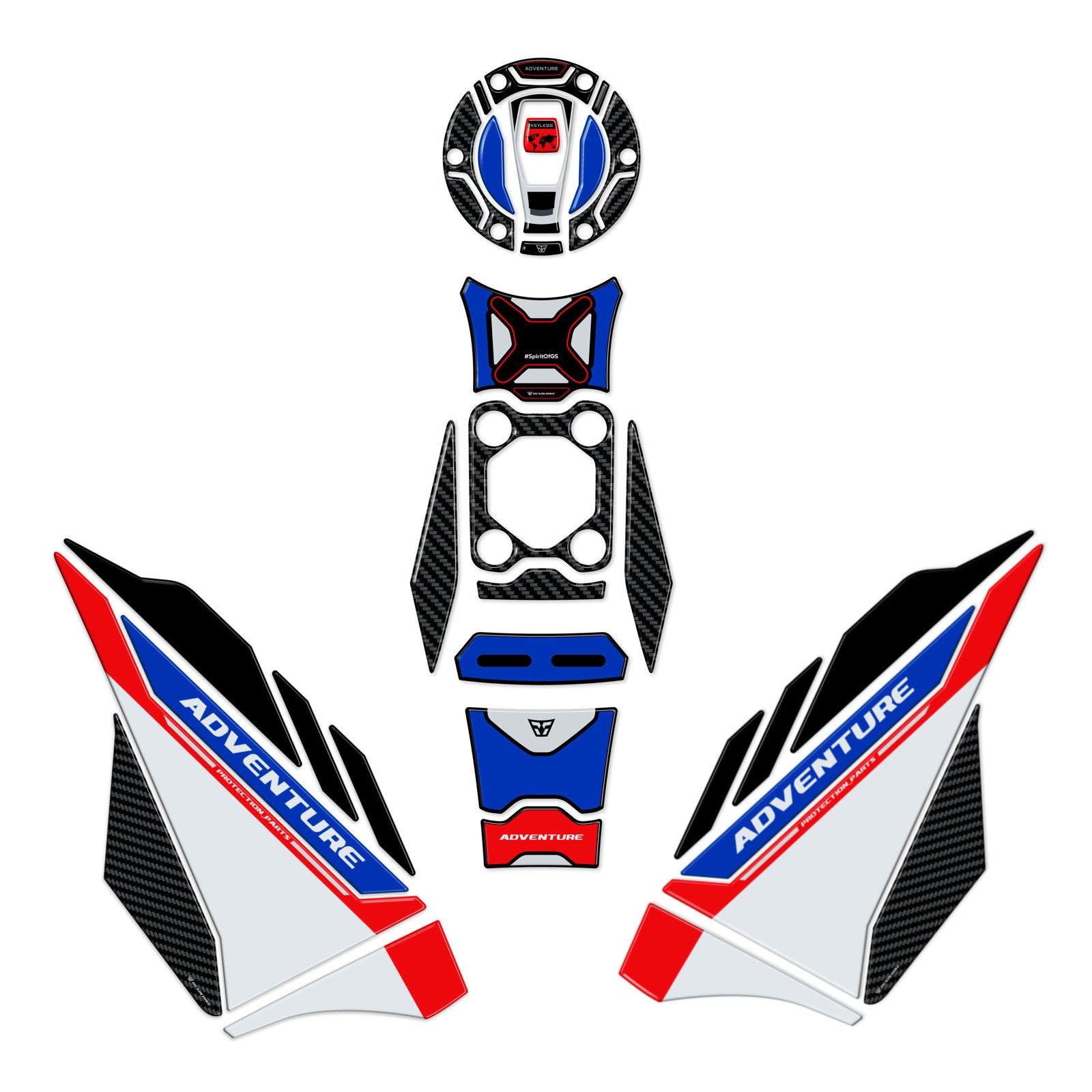 Resin Bike 3D Motorcycle Stickers - Basic Kit | BMWR 1300 GS Adventure Trophy 2025>2026 -   Pyramid Motorcycle Accessories