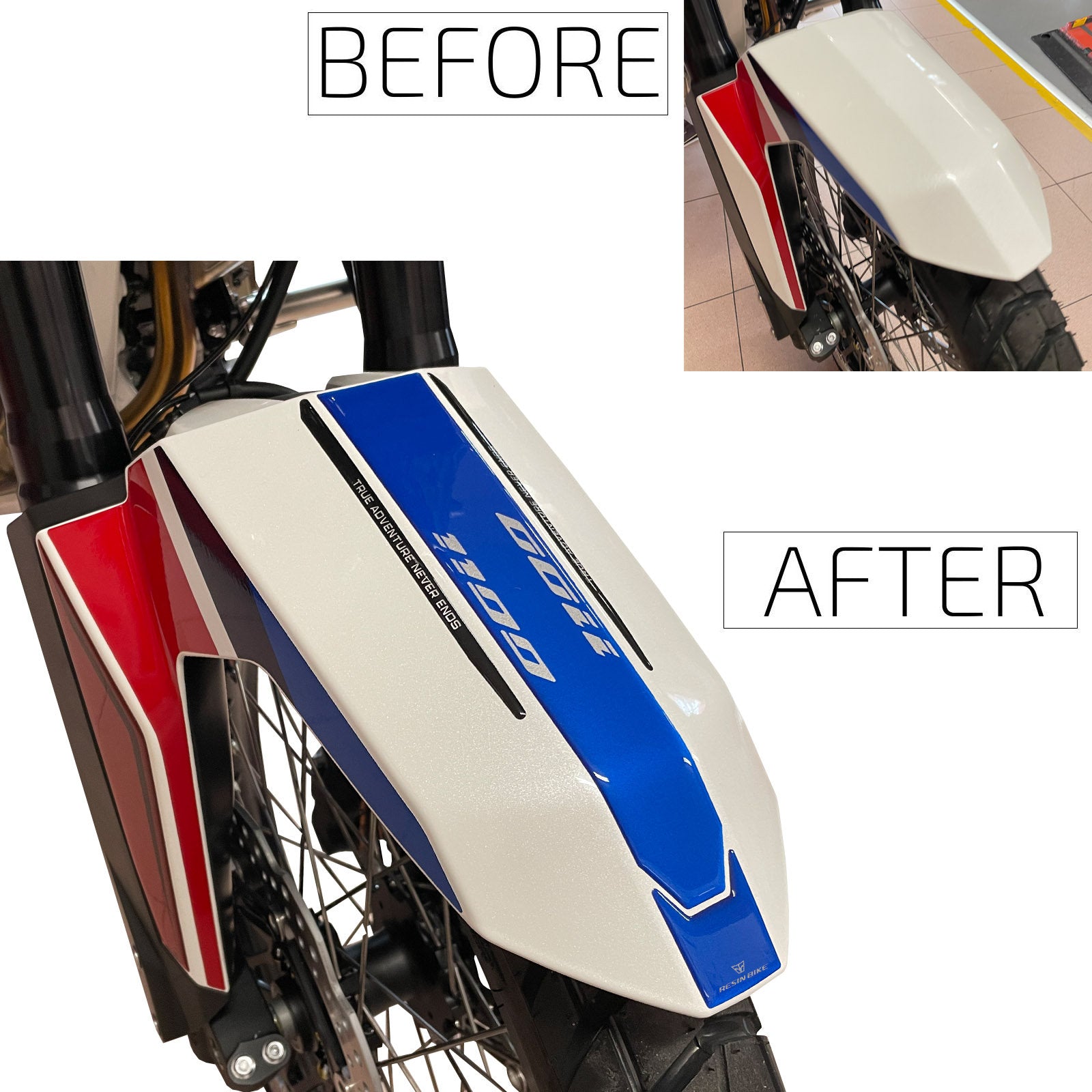 Resin Bike 3D Motorcycle Stickers - Front Fender | Honda CRF 1100 L Africa Twin 2022>2025 -   Pyramid Motorcycle Accessories