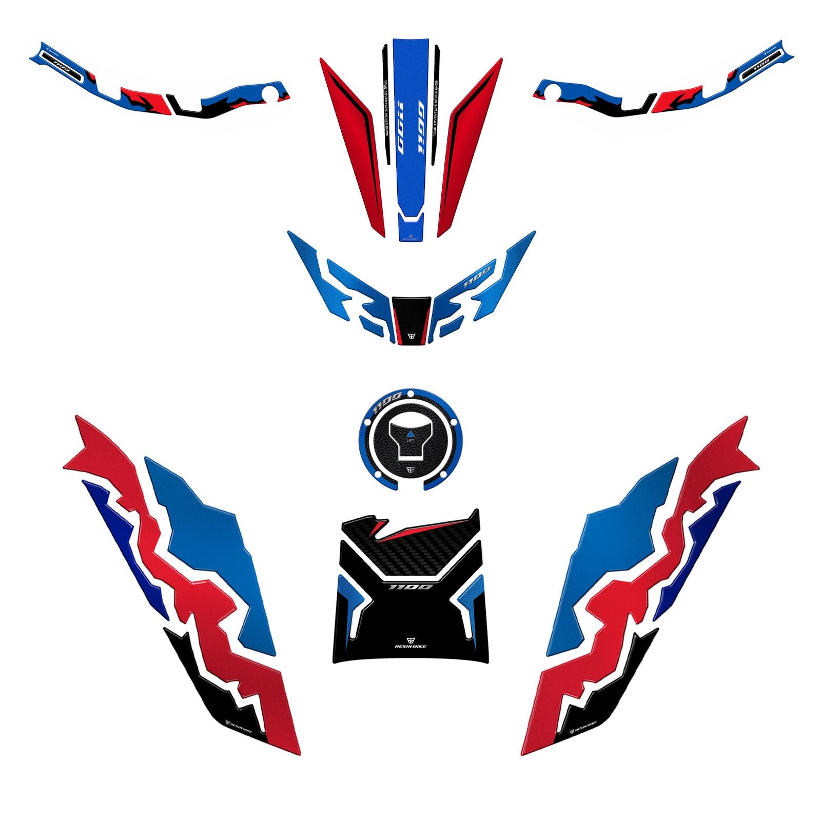 Resin Bike 3D Motorcycle Stickers - Full Kit | Honda CRF 1100 L Africa Twin 2024>2026 RB-1000756700000 -   Pyramid Motorcycle Accessories