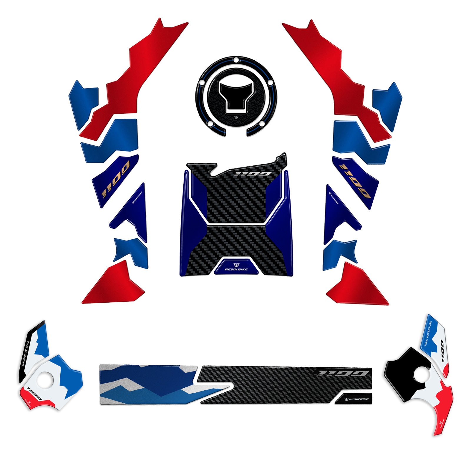 Resin Bike 3D Motorcycle Stickers - Full Kit | Honda CRF 1100 L Africa Twin Adventure Sports 2024>2025 RB-1000704300009 -   Pyramid Motorcycle Accessories