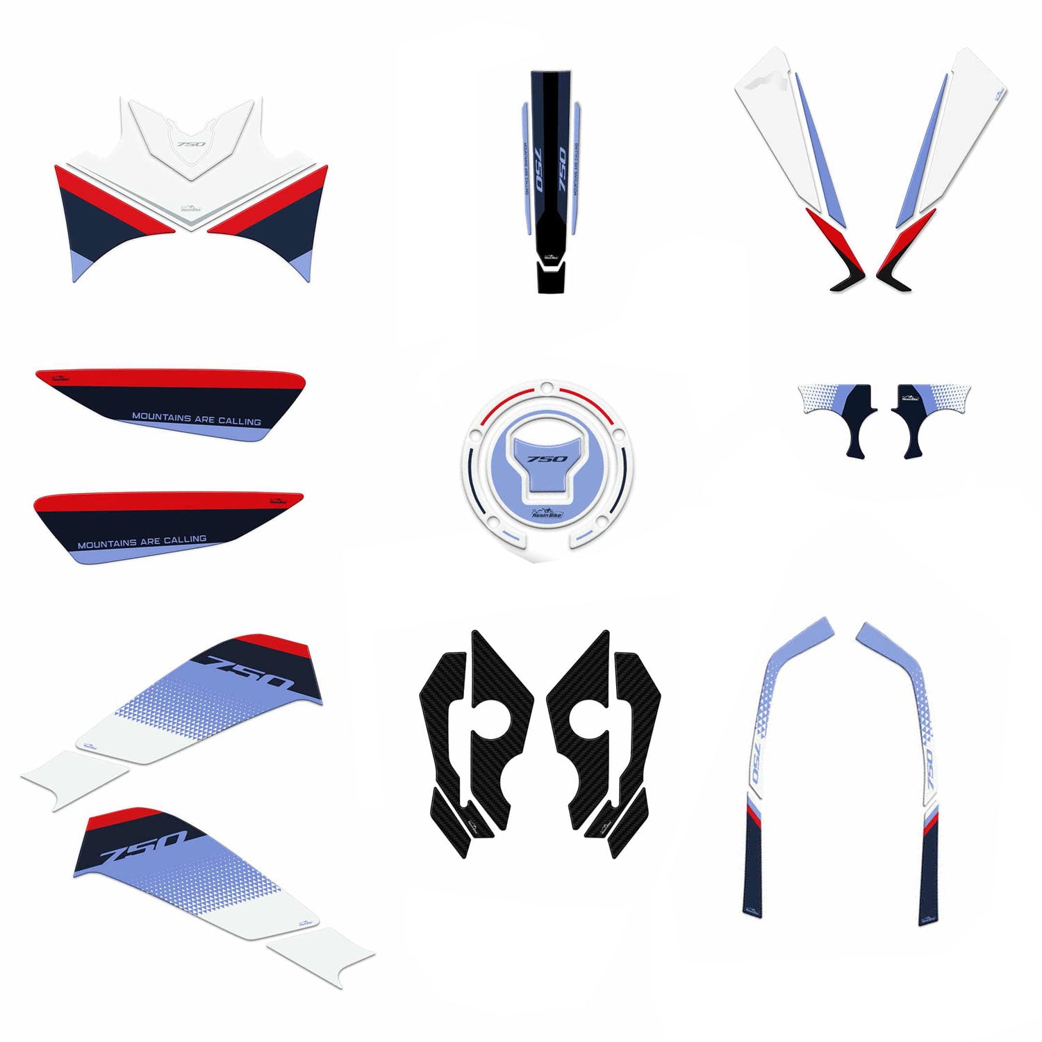 Resin Bike 3D Motorcycle Stickers - Full Kit | Honda XL 750 Transalp 2023>2024 RB-1000670800008 -   Pyramid Motorcycle Accessories