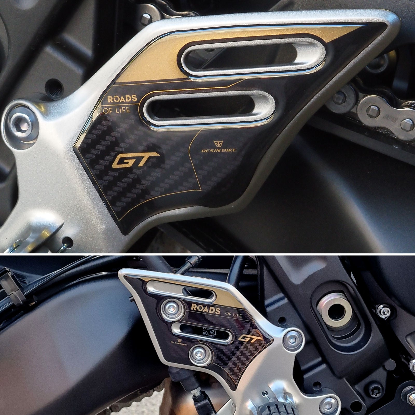 Resin Bike 3D Motorcycle Stickers - Heel Pads | Yamaha Tracer 9 GT 2025>2026 -   Pyramid Motorcycle Accessories