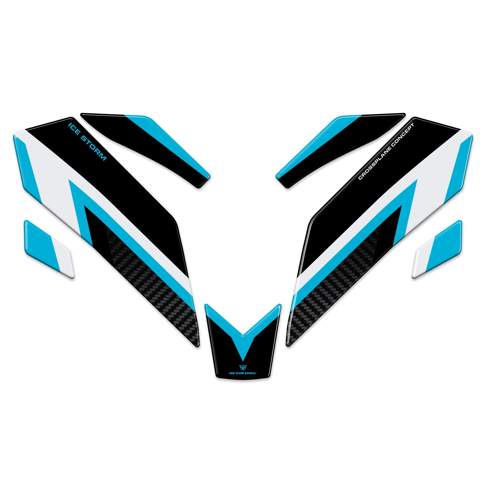 Resin Bike 3D Motorcycle Stickers - Frontal Area | Yamaha MT-07 2025>2026 -   Pyramid Motorcycle Accessories