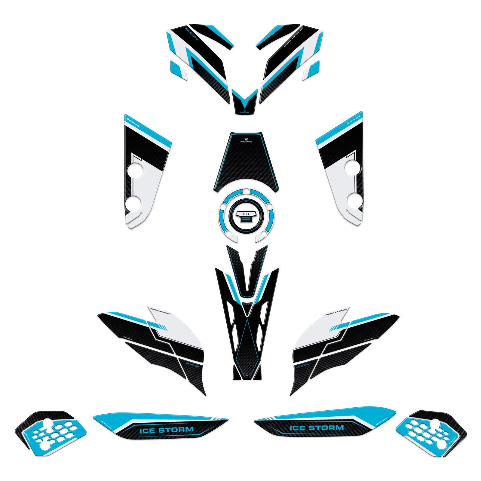 Resin Bike 3D Motorcycle Stickers - Tank Kit | Yamaha MT-07 2025>Current -   Pyramid Motorcycle Accessories