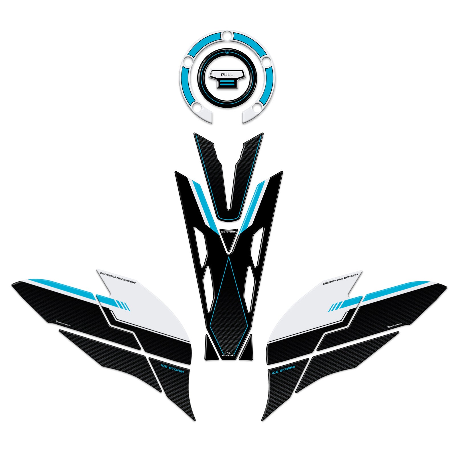 Resin Bike 3D Motorcycle Stickers - Basic Kit | Yamaha MT-07 2025>2025 -   Pyramid Motorcycle Accessories