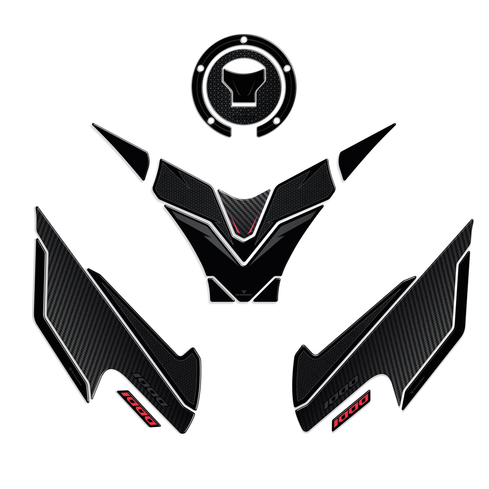 Resin Bike 3D Motorcycle Stickers - Basic Tank Kit | Honda CB1000 Hornet 2025>Current -   Pyramid Motorcycle Accessories