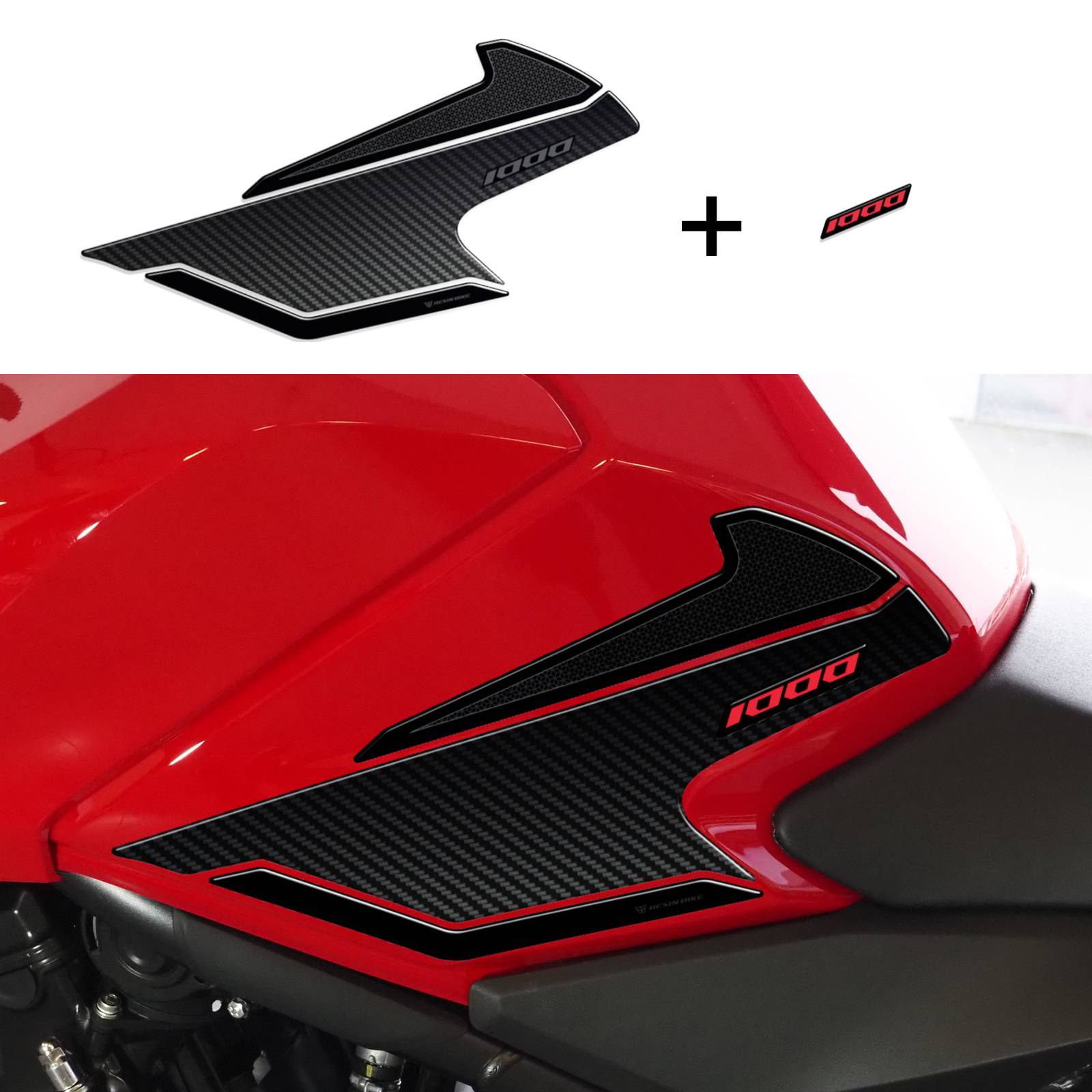 Resin Bike 3D Motorcycle Stickers - Basic Tank Kit | Honda CB1000 Hornet 2025>Current -   Pyramid Motorcycle Accessories