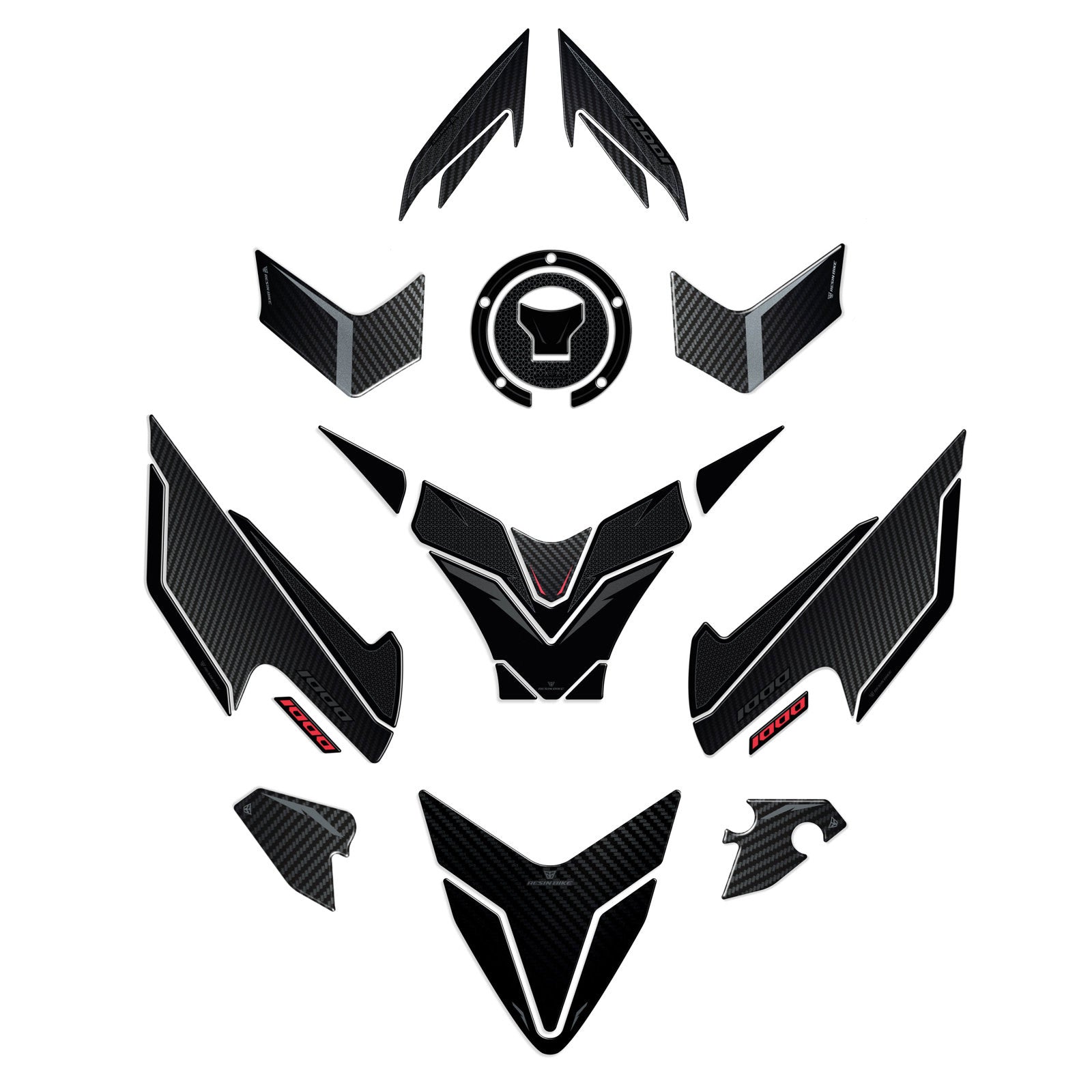 Resin Bike 3D Motorcycle Stickers - Full Kit | Honda CB1000 Hornet 2025>2026 -   Pyramid Motorcycle Accessories