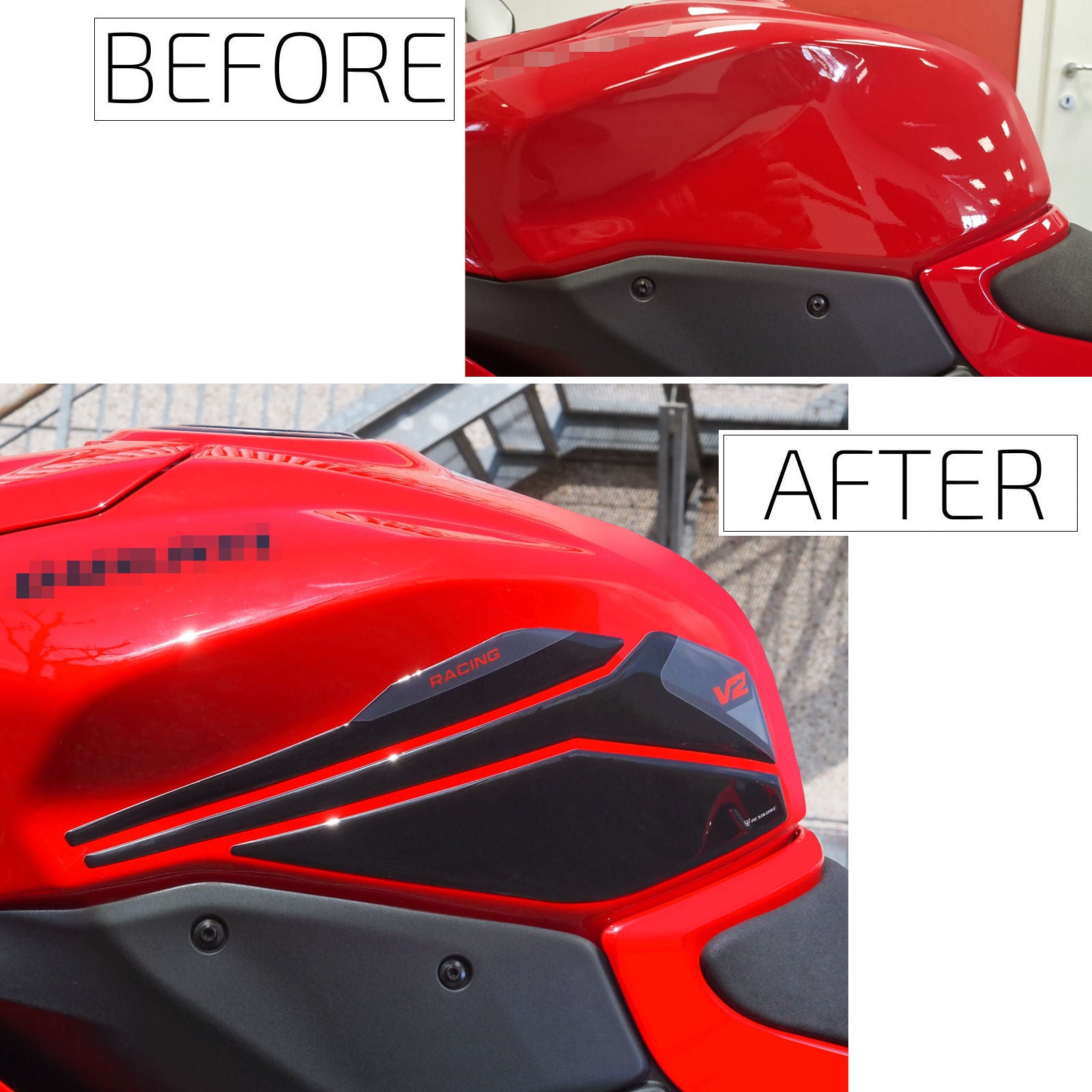 Resin Bike 3D Motorcycle Stickers - Tank Sides | Ducati Panigale V2 2025>2026 -   Pyramid Motorcycle Accessories