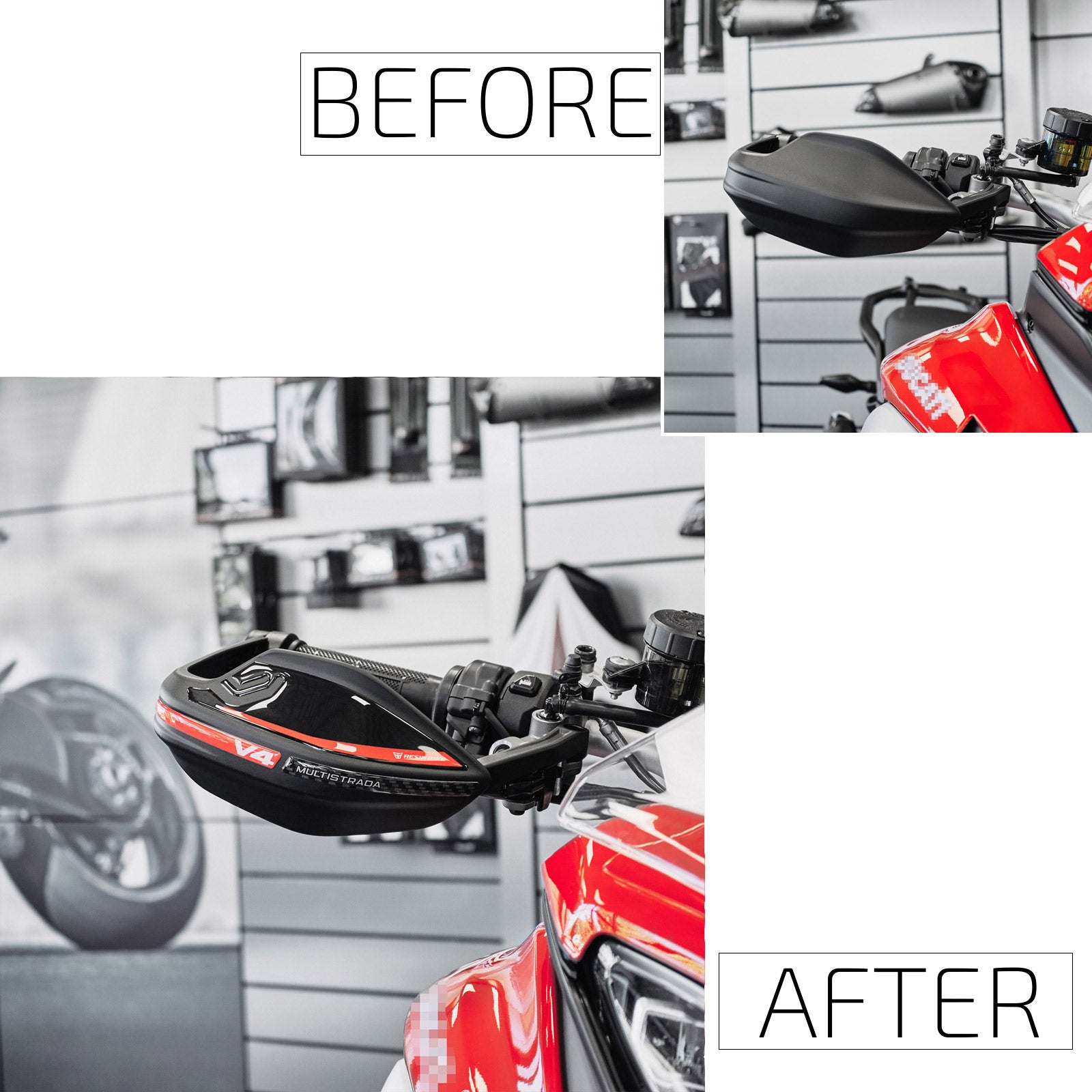 Resin Bike 3D Motorcycle Stickers - Handguards | Ducati Multistrada V4/V4S 2025>Current -   Pyramid Motorcycle Accessories
