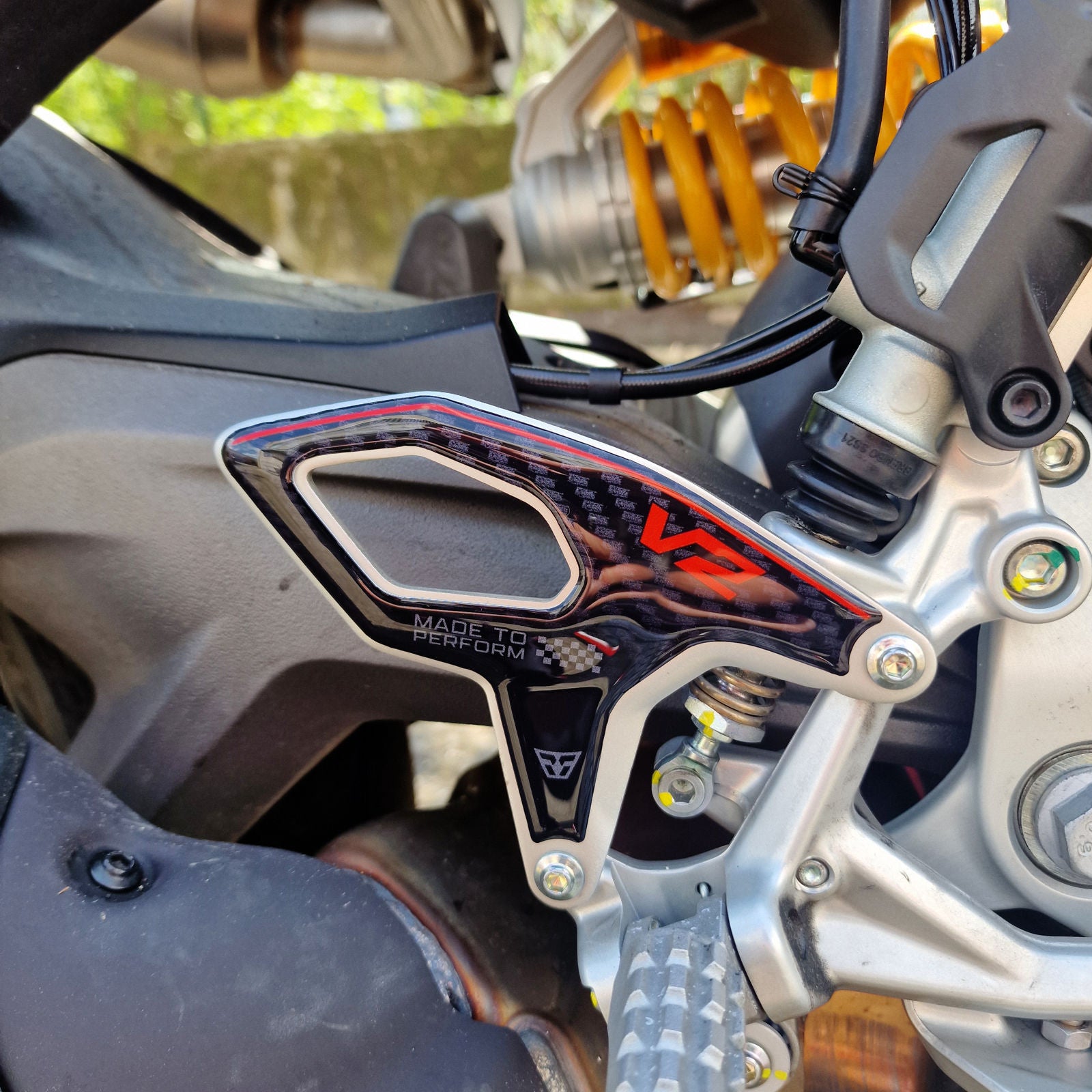 Resin Bike 3D Motorcycle Stickers - Heel Pads | Ducati Panigale V2 2025>2026 -   Pyramid Motorcycle Accessories