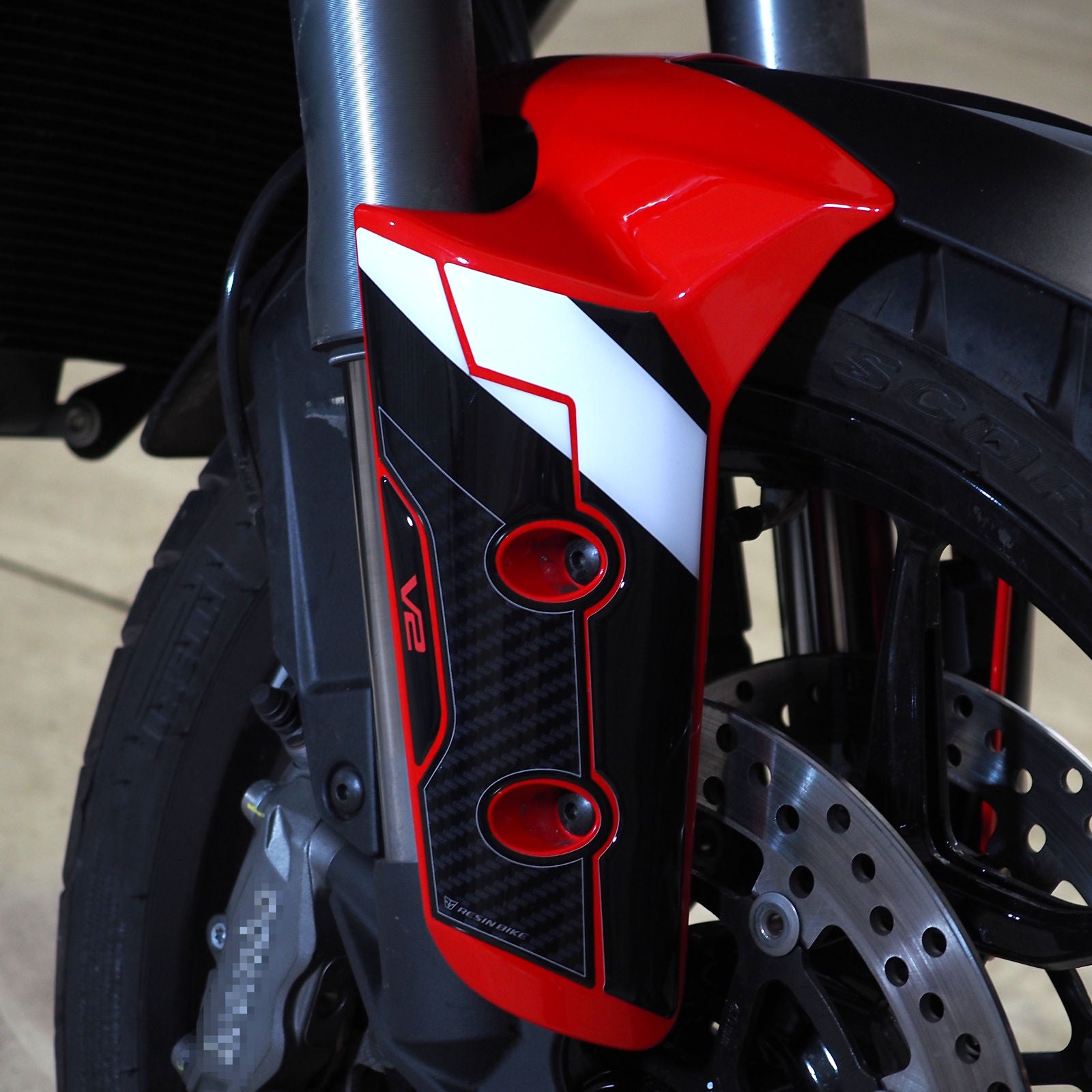 Resin Bike 3D Motorcycle Stickers - Front Fender Sides | Ducati Multistrada V2/V2S 2025>Current -   Pyramid Motorcycle Accessories