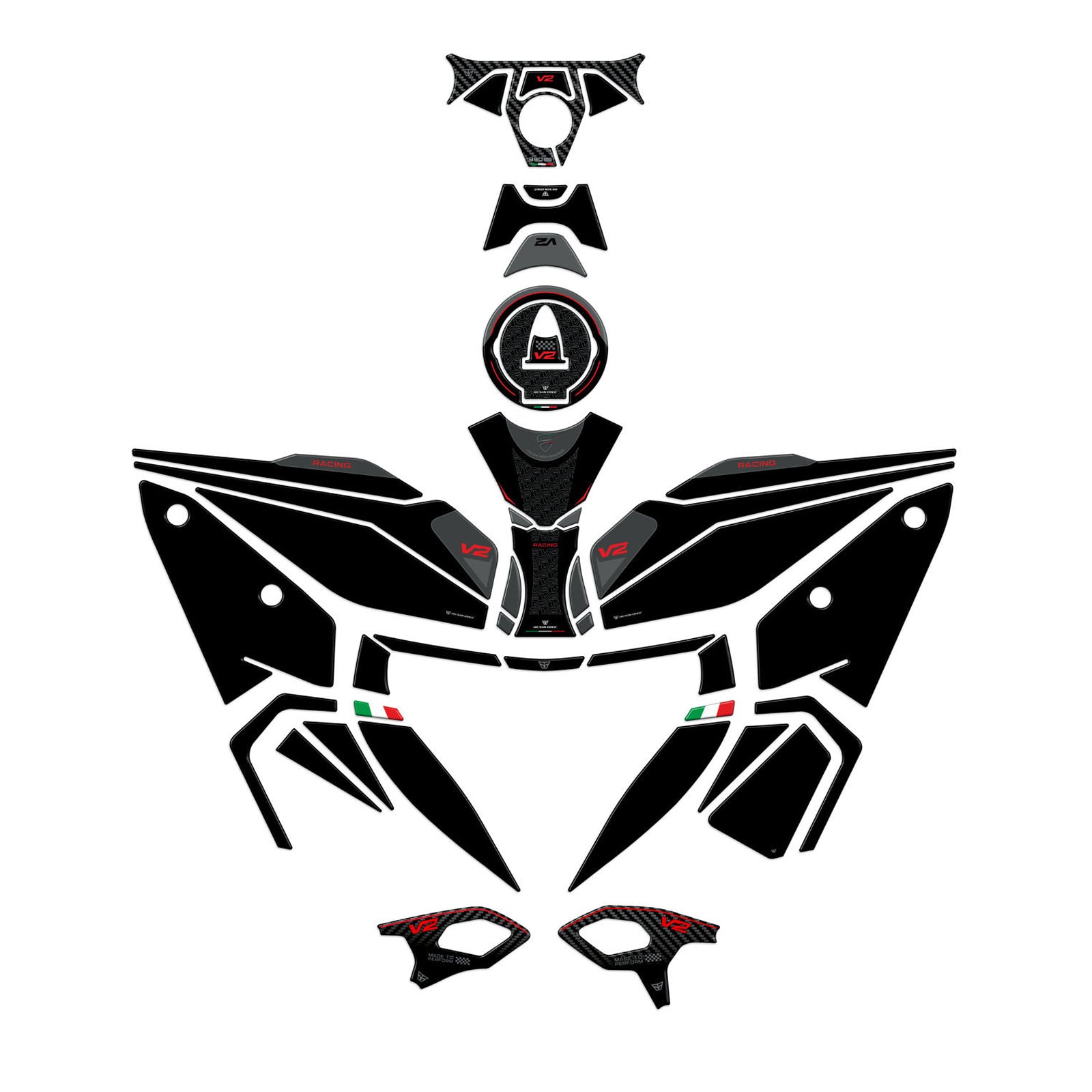 Resin Bike 3D Motorcycle Stickers - Full Kit | Ducati Panigale V2 2025>2026 RB-1000768000006 -   Pyramid Motorcycle Accessories