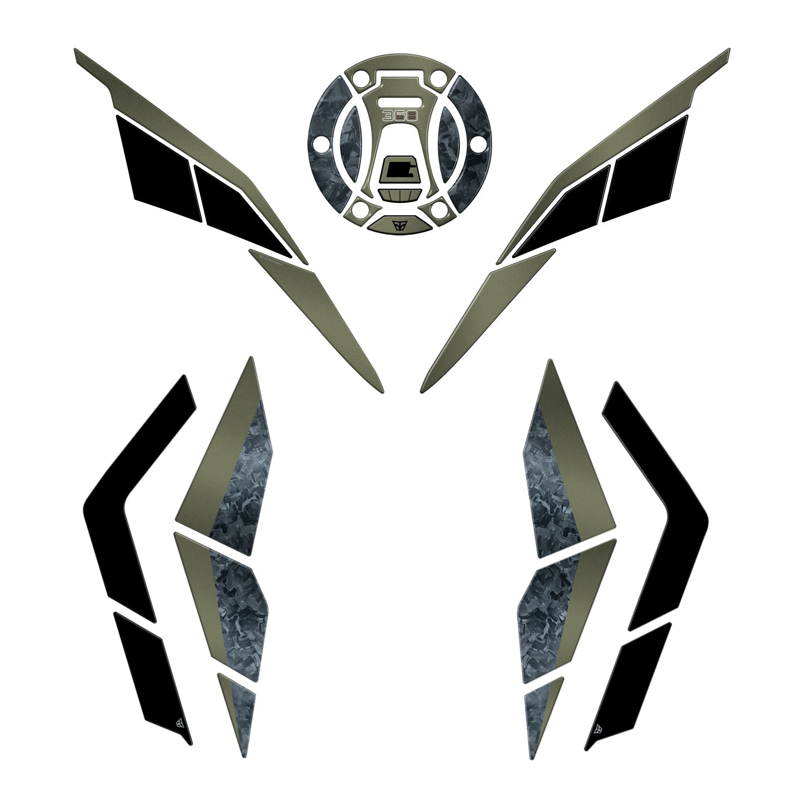 Resin Bike 3D Motorcycle Stickers - Basic Kit | Zontes ZT368T-G 2025>2026 -   Pyramid Motorcycle Accessories