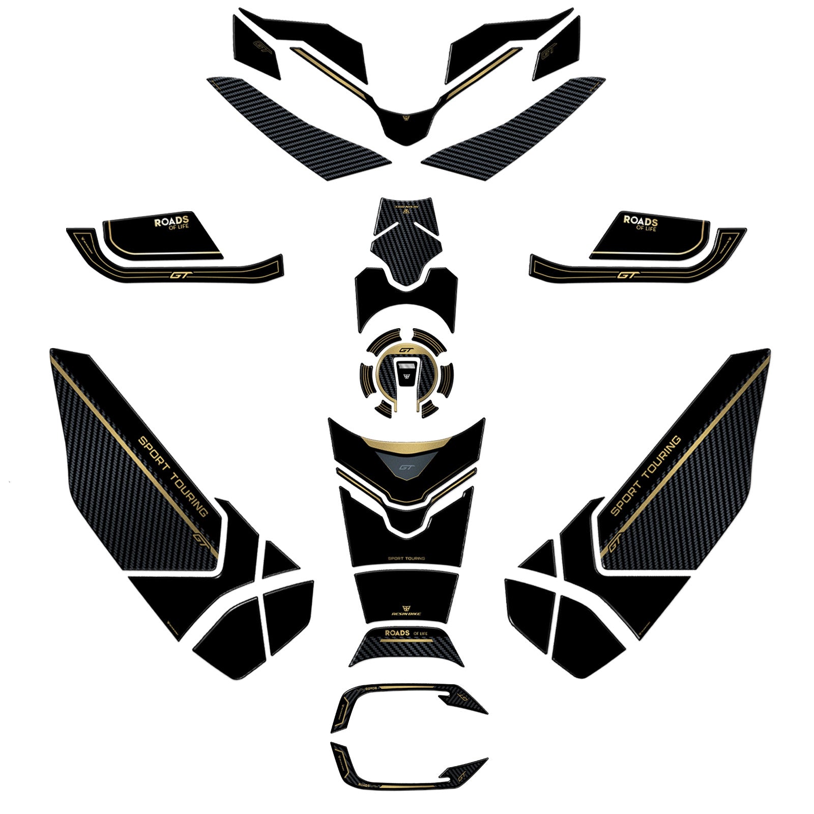 Resin Bike 3D Motorcycle Stickers - Tank Kit | Yamaha Tracer 9 GT 2025>Current -   Pyramid Motorcycle Accessories