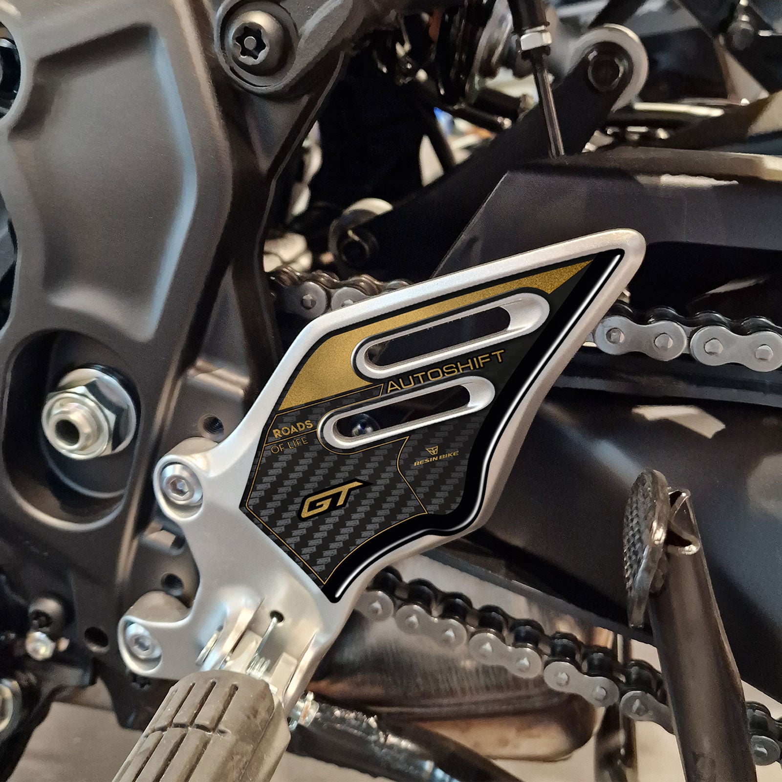 Resin Bike 3D Motorcycle Stickers - Heel Pads (Y-AMT) | Yamaha Tracer 9 GT 2025>2026 RB-1000773100005 -   Pyramid Motorcycle Accessories