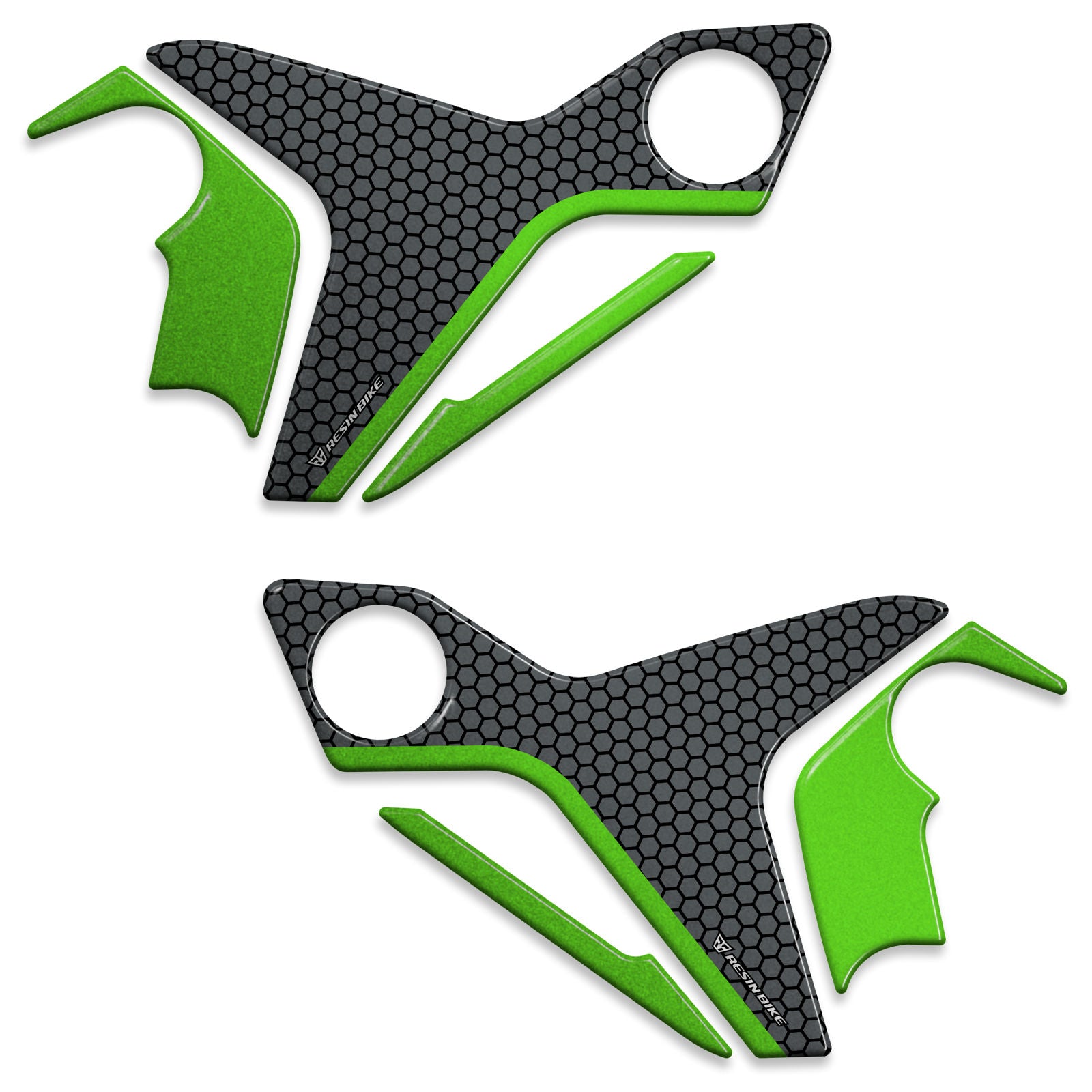 Resin Bike 3D Motorcycle Stickers - Heel Pads | Kawasaki Z 900 / 900 SE 2025>2026 -   Pyramid Motorcycle Accessories