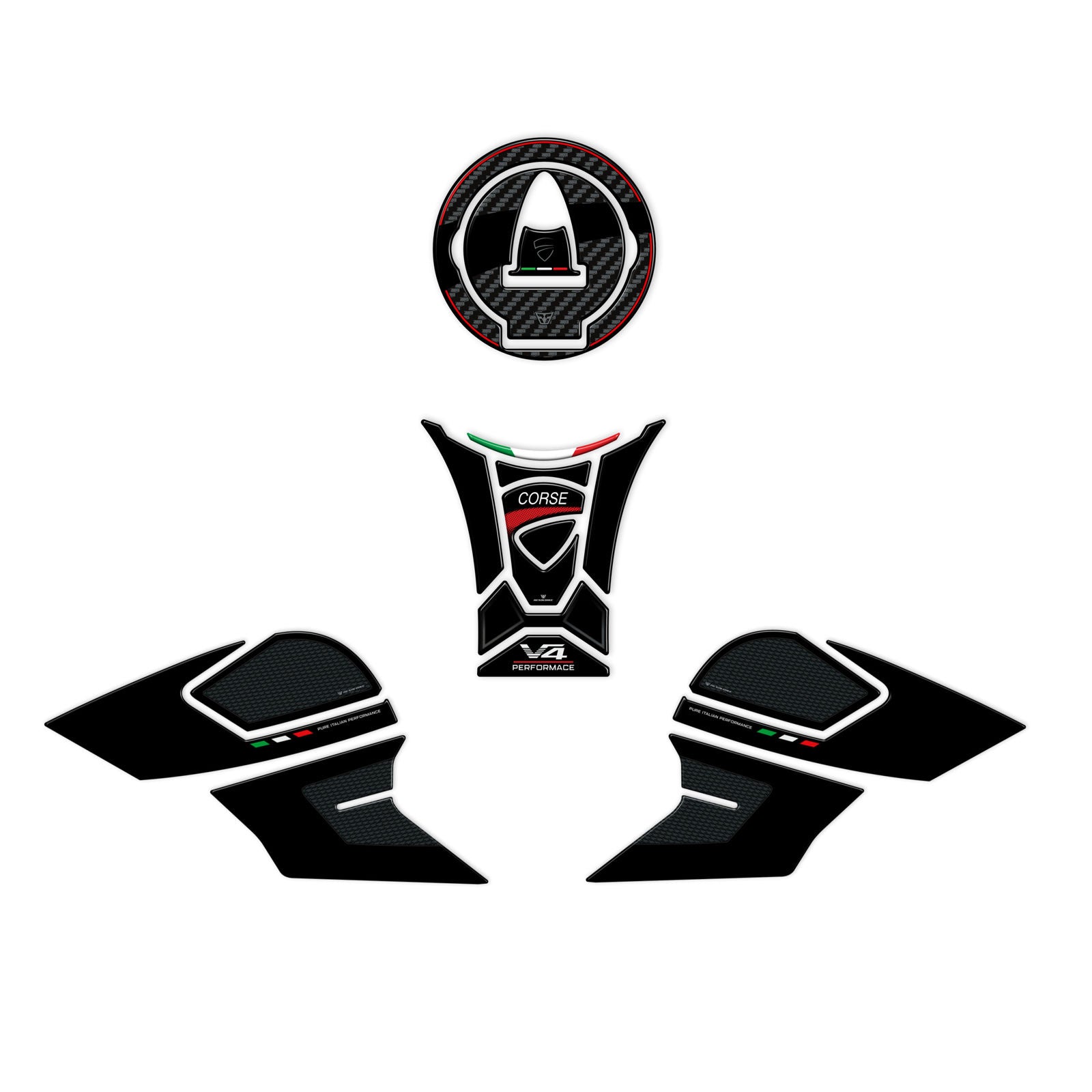Resin Bike 3D Motorcycle Stickers - Basic Kit | Ducati Panigale/Streetfighter V4 / V4 S 2025>2026 -   Pyramid Motorcycle Accessories
