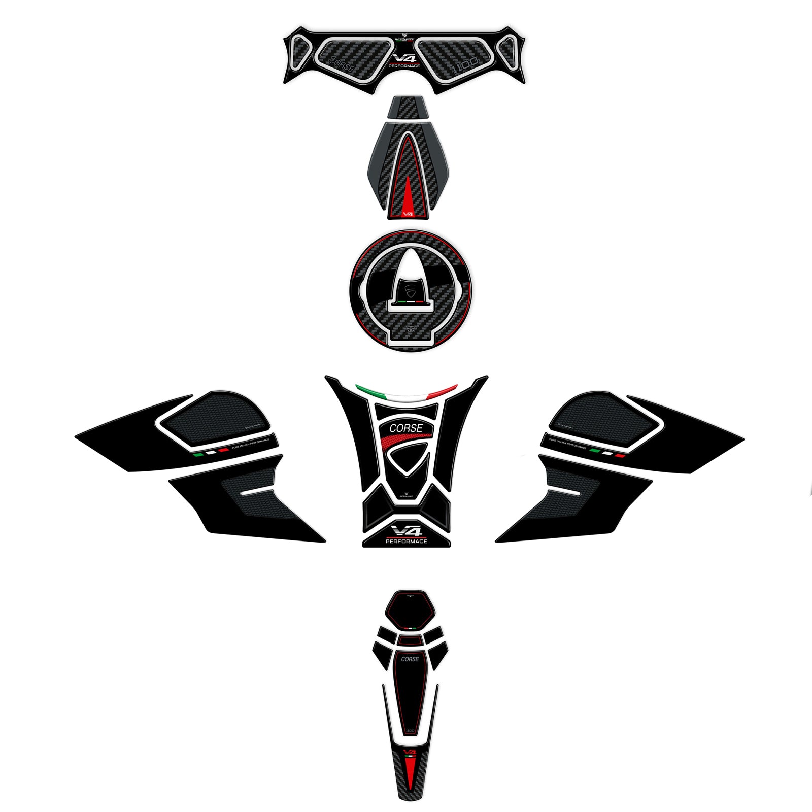 Resin Bike 3D Motorcycle Stickers - Full Kit | Ducati Panigale/Streetfighter V4 / V4 S 2025>2026 -   Pyramid Motorcycle Accessories
