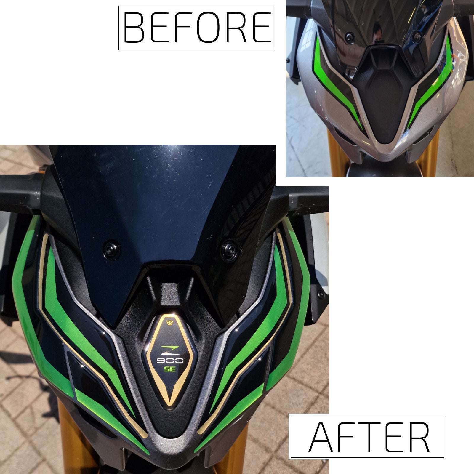 Resin Bike 3D Motorcycle Stickers - Front Fender | Kawasaki Z 900 / 900 SE 2025>2026 -   Pyramid Motorcycle Accessories