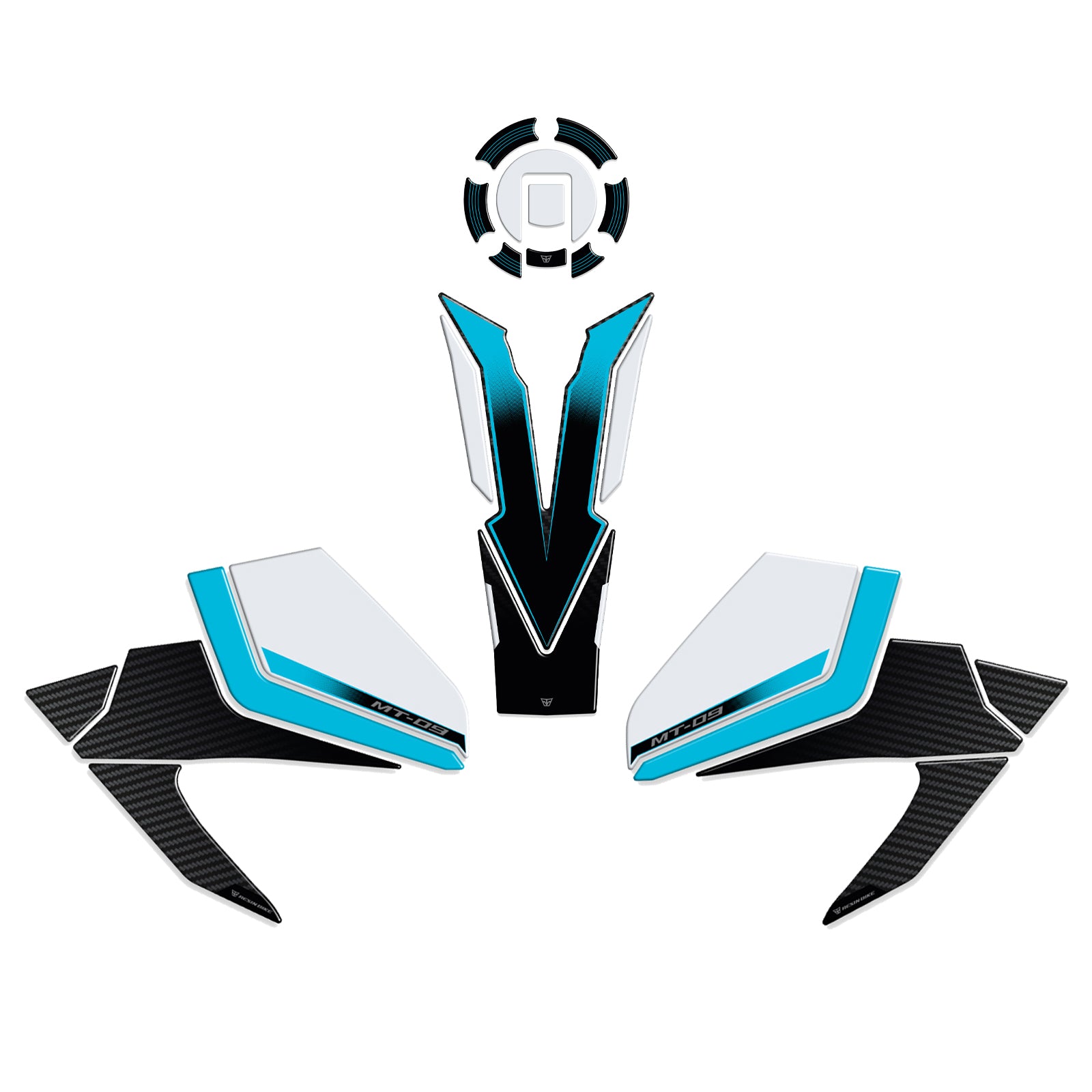 Resin Bike 3D Motorcycle Stickers - Basic Kit | Yamaha MT-09 2024>2025 RB-1000779400000 -   Pyramid Motorcycle Accessories