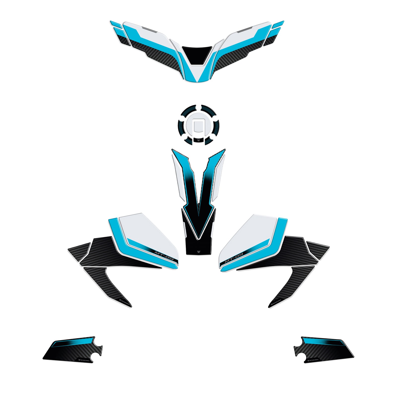 Resin Bike 3D Motorcycle Stickers - Full Kit | Yamaha MT-09 2024>2025 RB-1000779500007 -   Pyramid Motorcycle Accessories