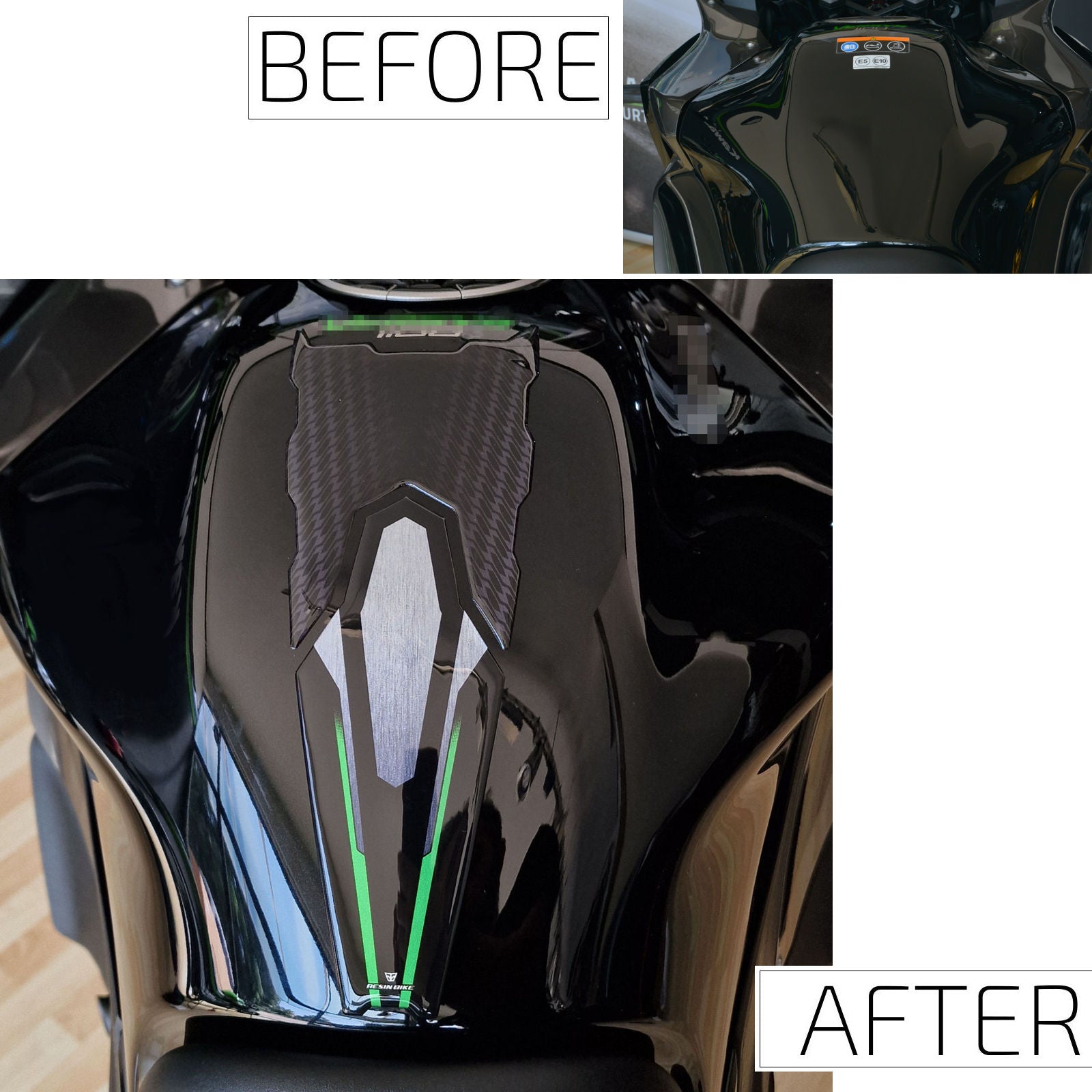 Resin Bike 3D Motorcycle Stickers - Tank Pad | Kawasaki Versys 1100 2025>2026 -   Pyramid Motorcycle Accessories