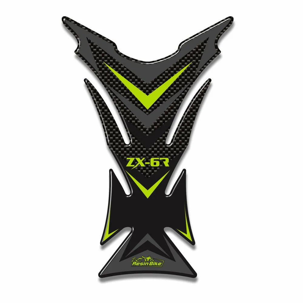 Resin Bike 3D Motorcycle Stickers - Tank Pad | Kawasaki Ninja ZX-6R 2006>2010 -   Pyramid Motorcycle Accessories